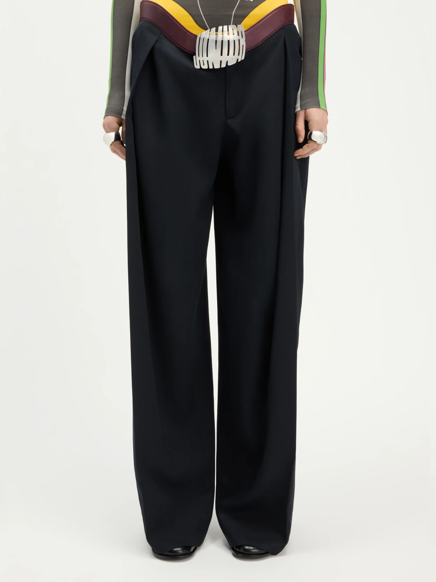 Брюки Jean Paul Gaultier The Curved Suit Pants Navy