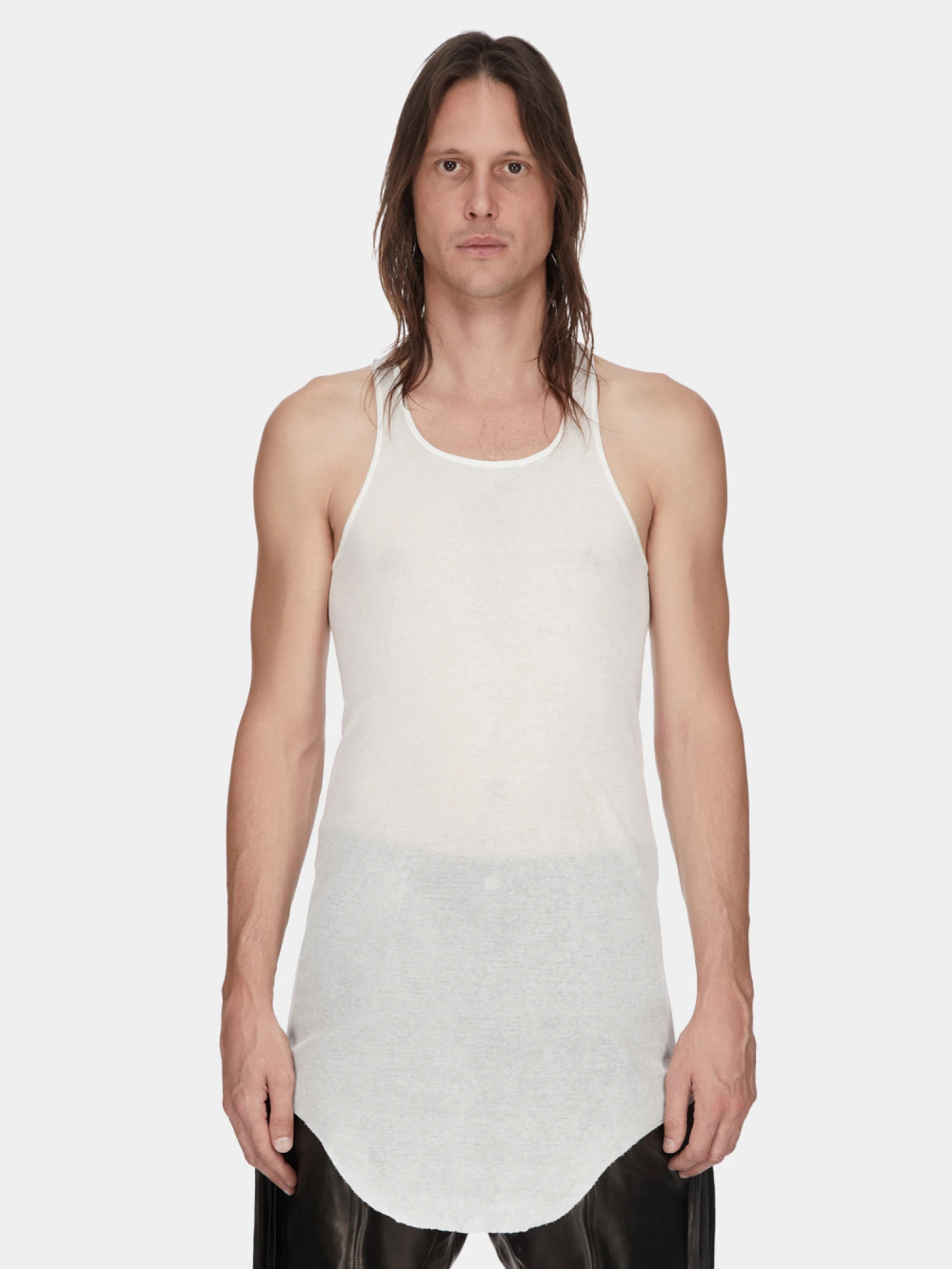 Майка Rick Owens Basic Rib Tank Milk