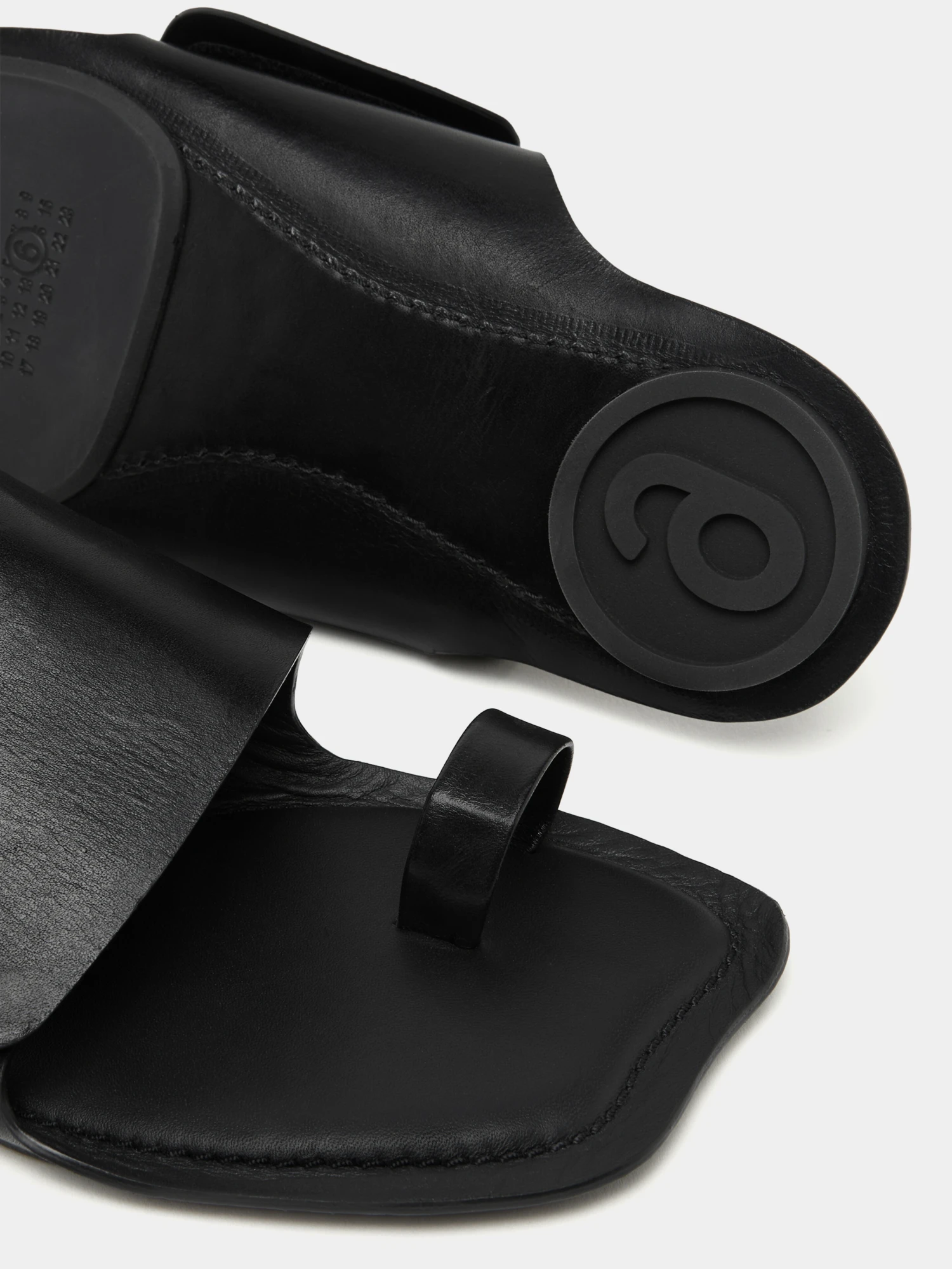 Женские сандалии MM6 Maison Margiela Anatomic Leather Slide Black