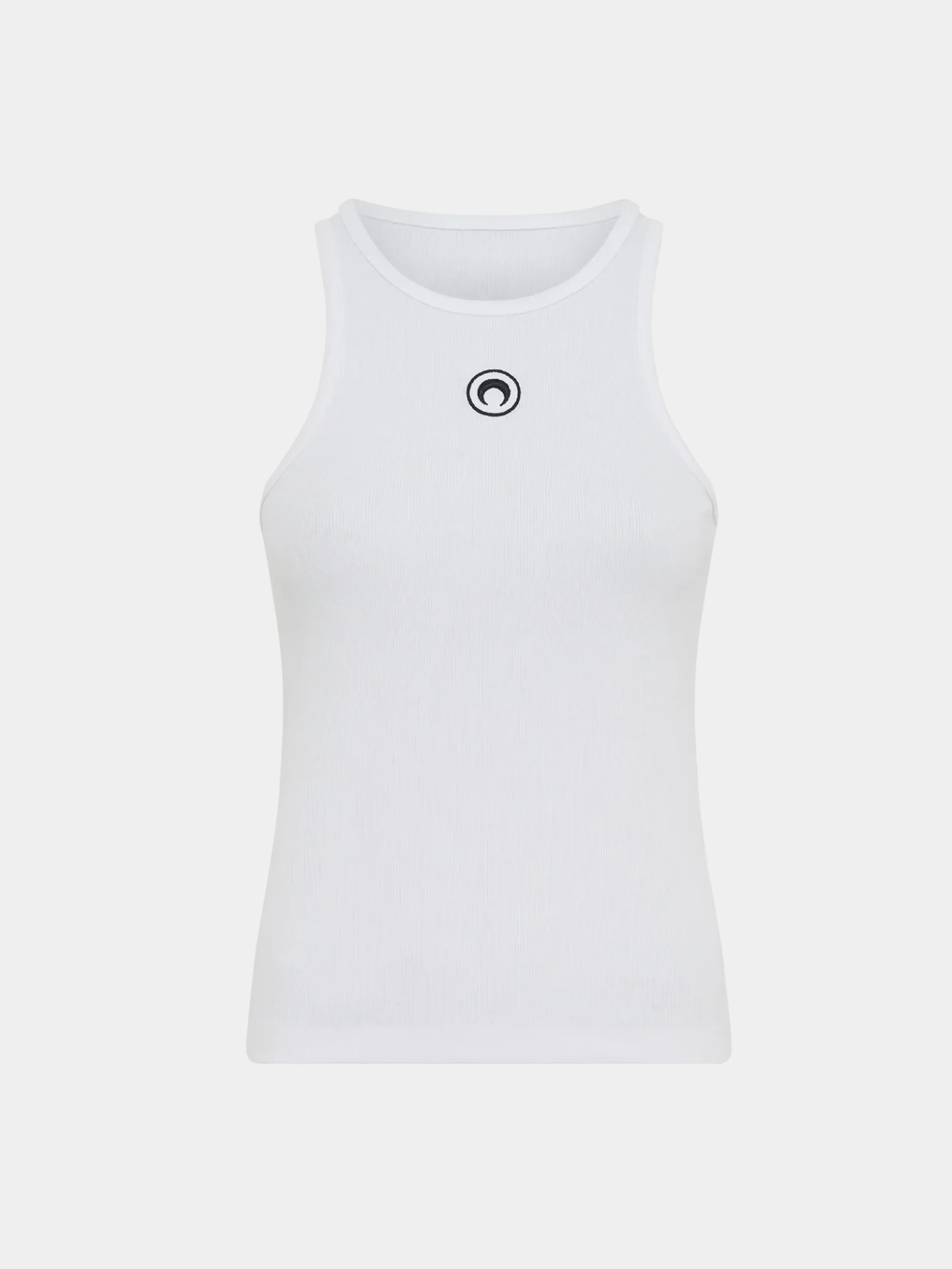 Майка Marine Serre Moon Logo Ribbed Jersey Tank Top White
