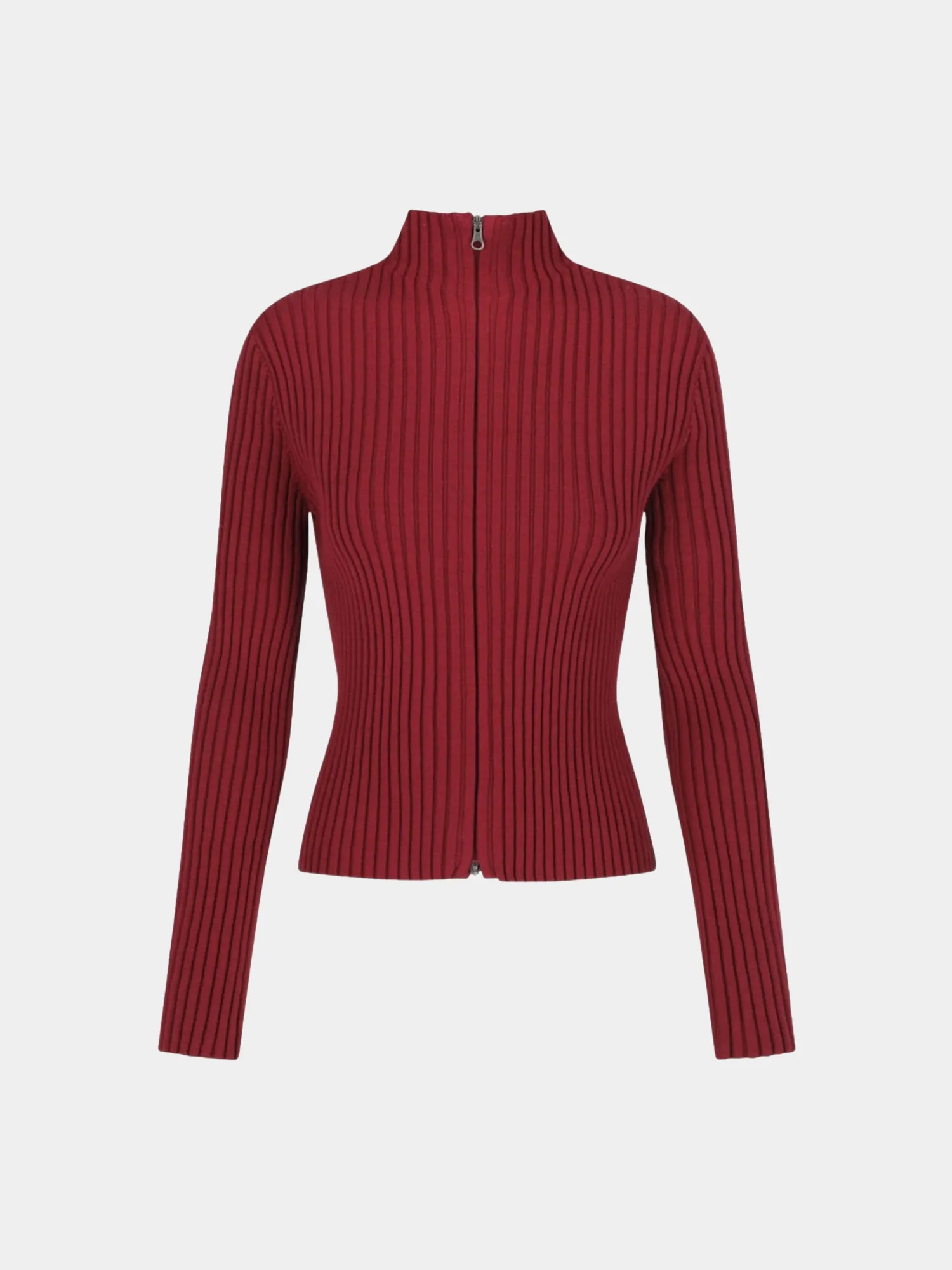 Женский кардиган AMOMENTO Ribbed High Neck Burgundy