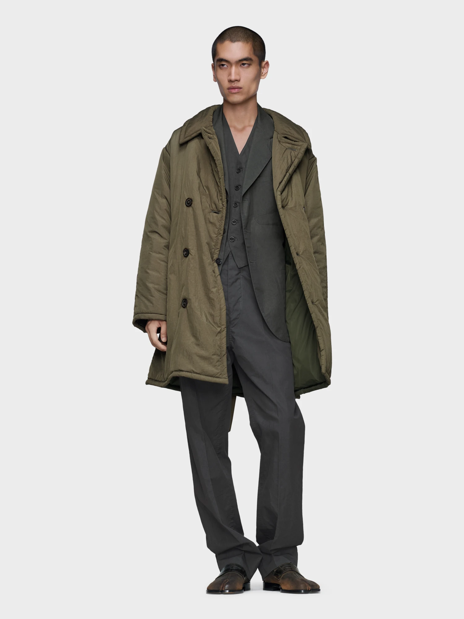 Жилет Maison Margiela Of Cotton And Silk Dark Grey