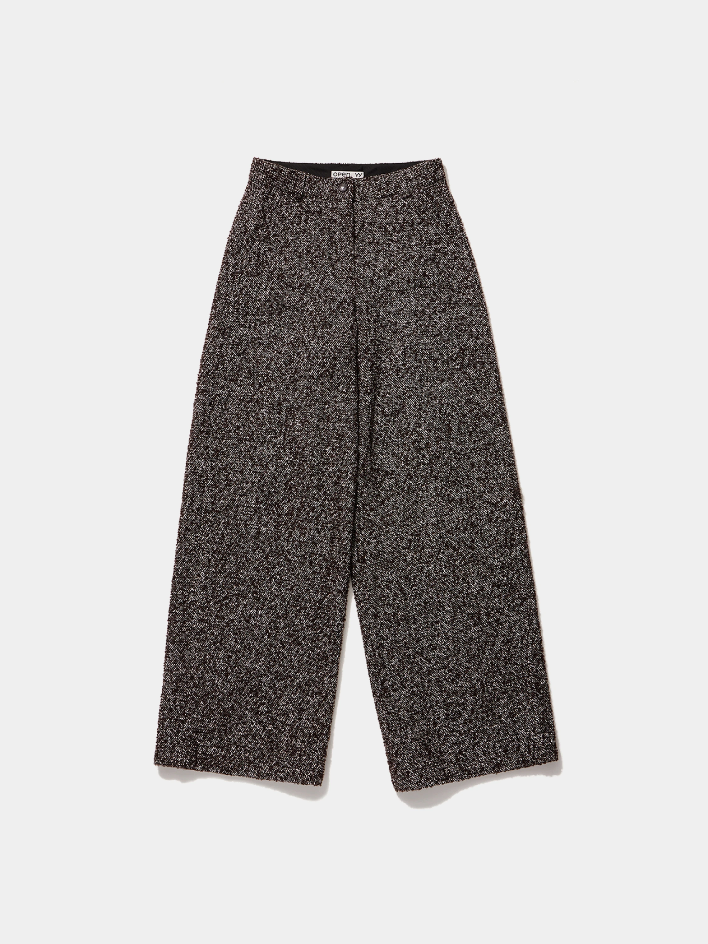 Женские брюки OPEN YY Tweed Wide-Leg Pants Brown