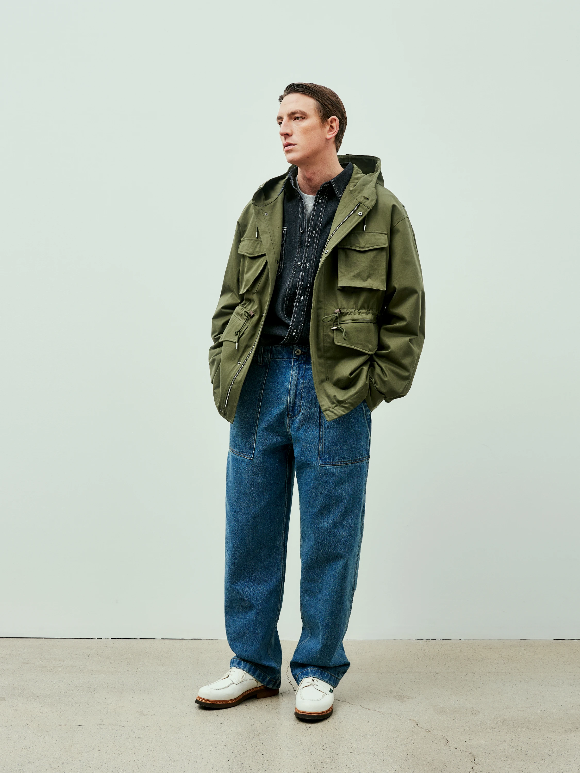 Джинсы Uniform Bridge Og Fatigue Denim Pants Indigo Washed