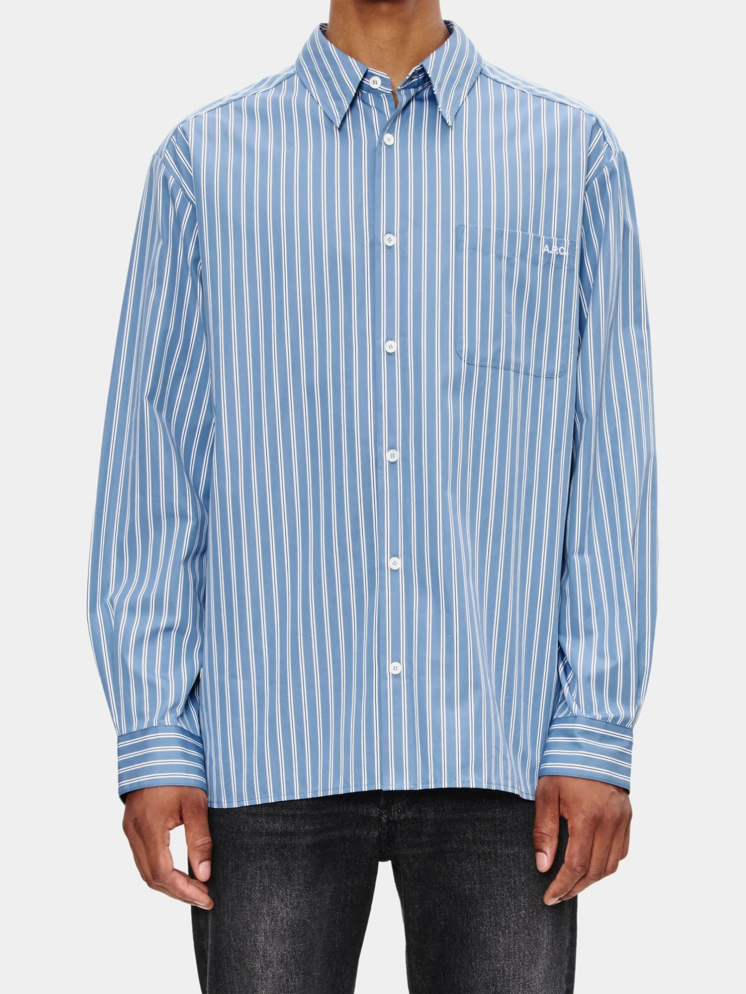 Рубашка A.P.C. Malo Logo Blue