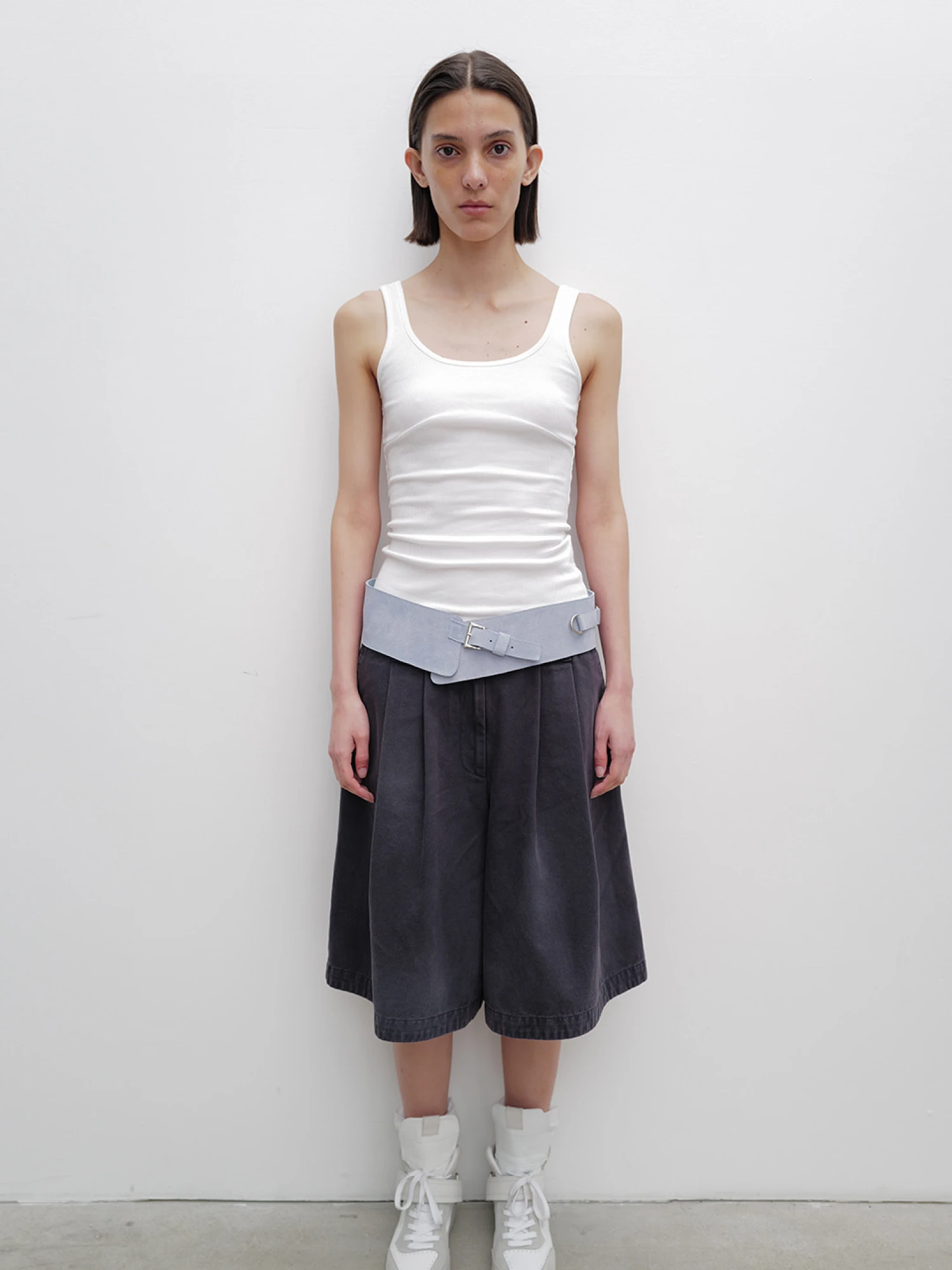 Женские Шорты OPEN YY Washed Bermuda Blue