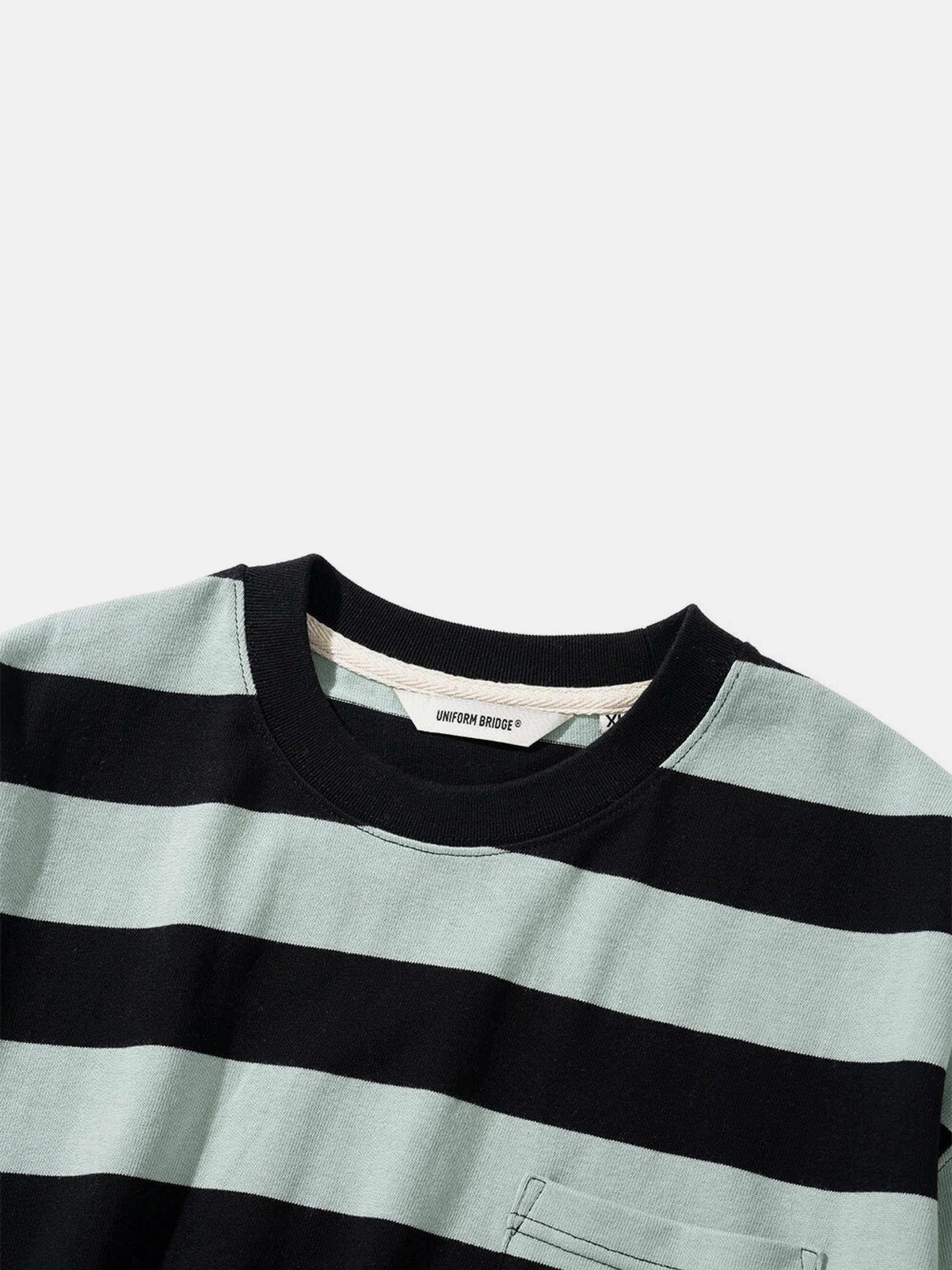 Лонгслив Uniform Bridge Naval Stripe Pocket L/S Tee Mint