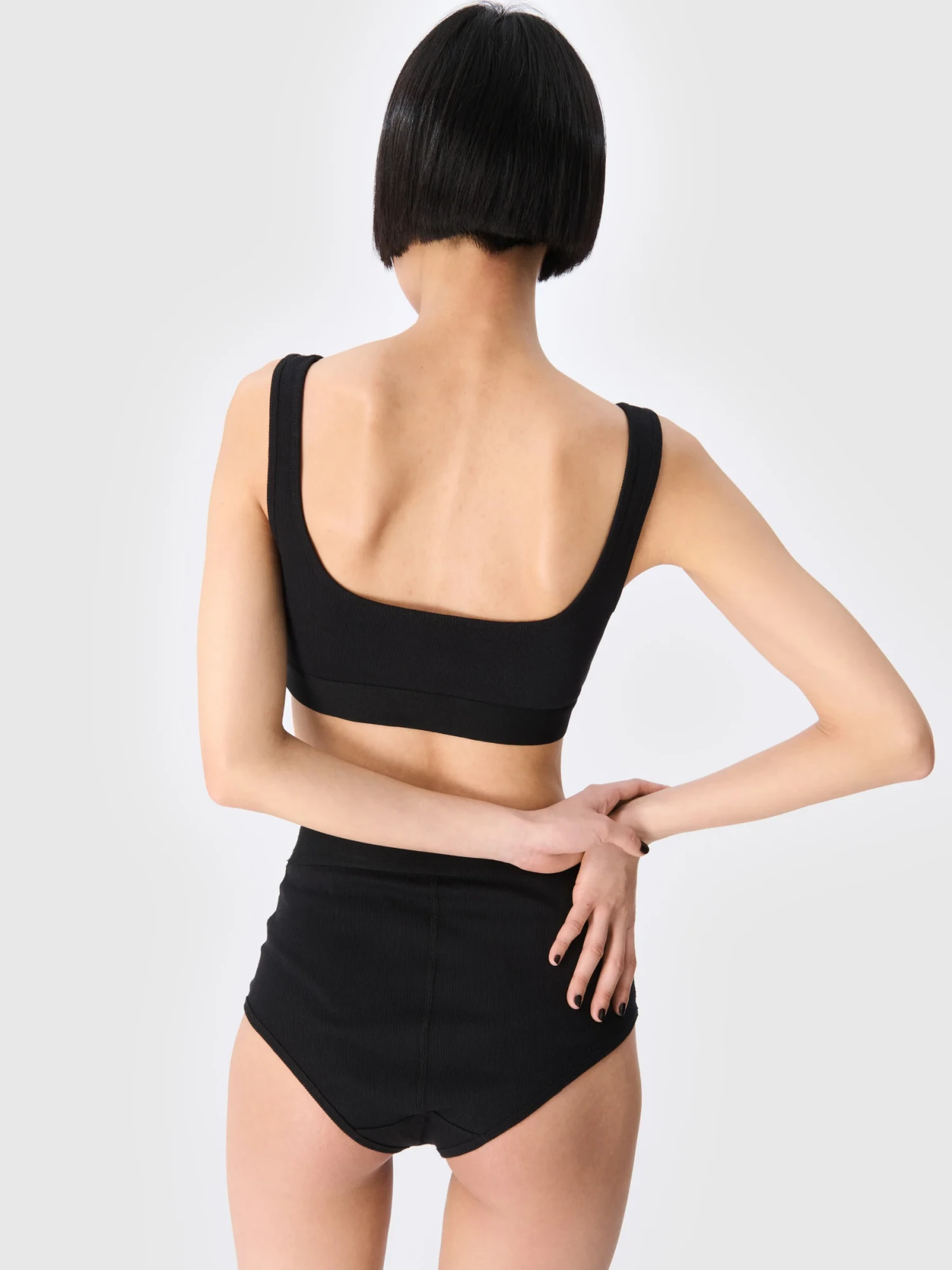 Бра Marine Serre Moon Logo Stretched Jersey Sport Bra Black