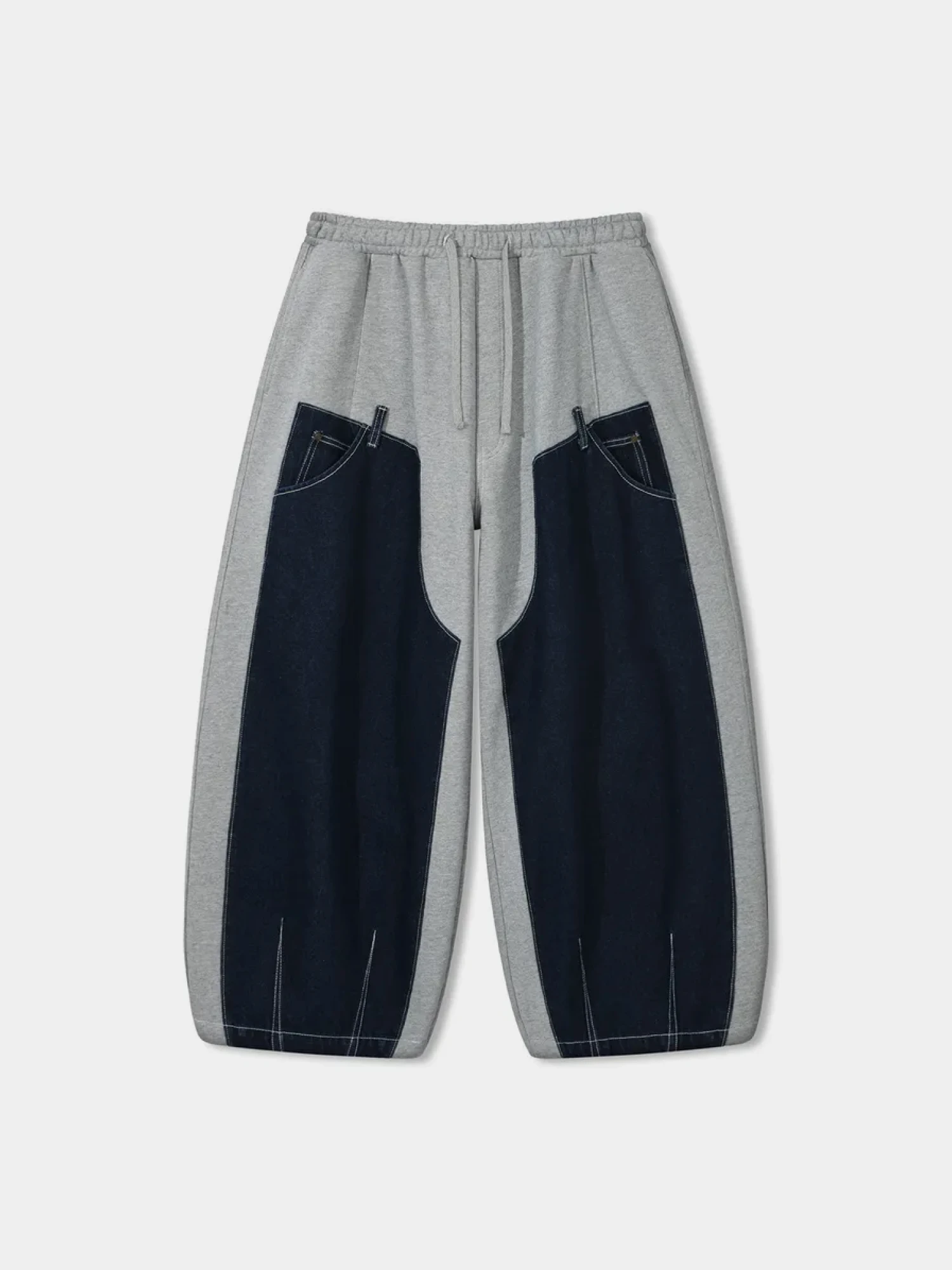 Брюки ANGLAN Denim Double Sweat Balloon Melange Grey