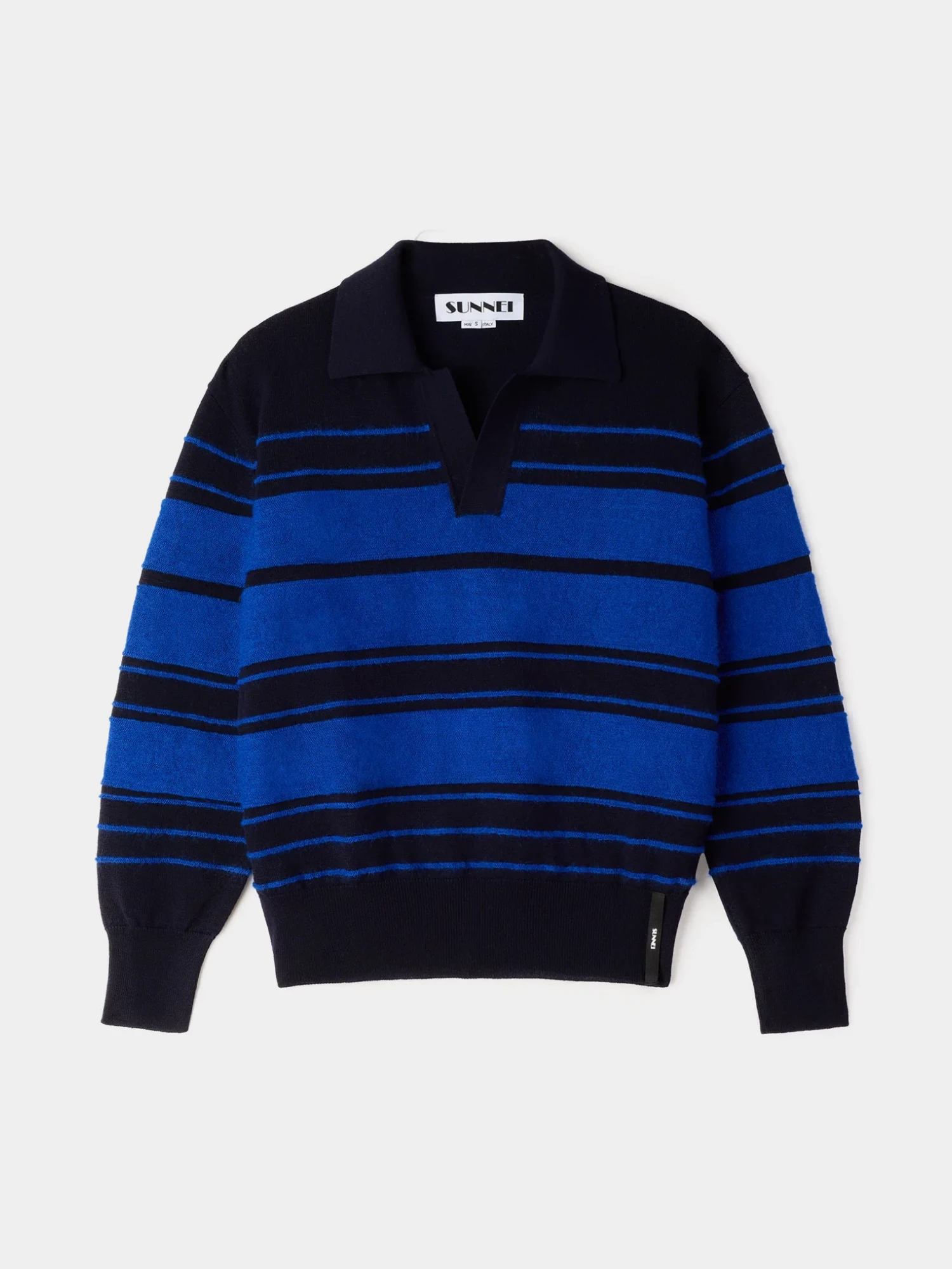 Пуловер Sunnei Striped Knit Longsleeve Polo Dark Blue