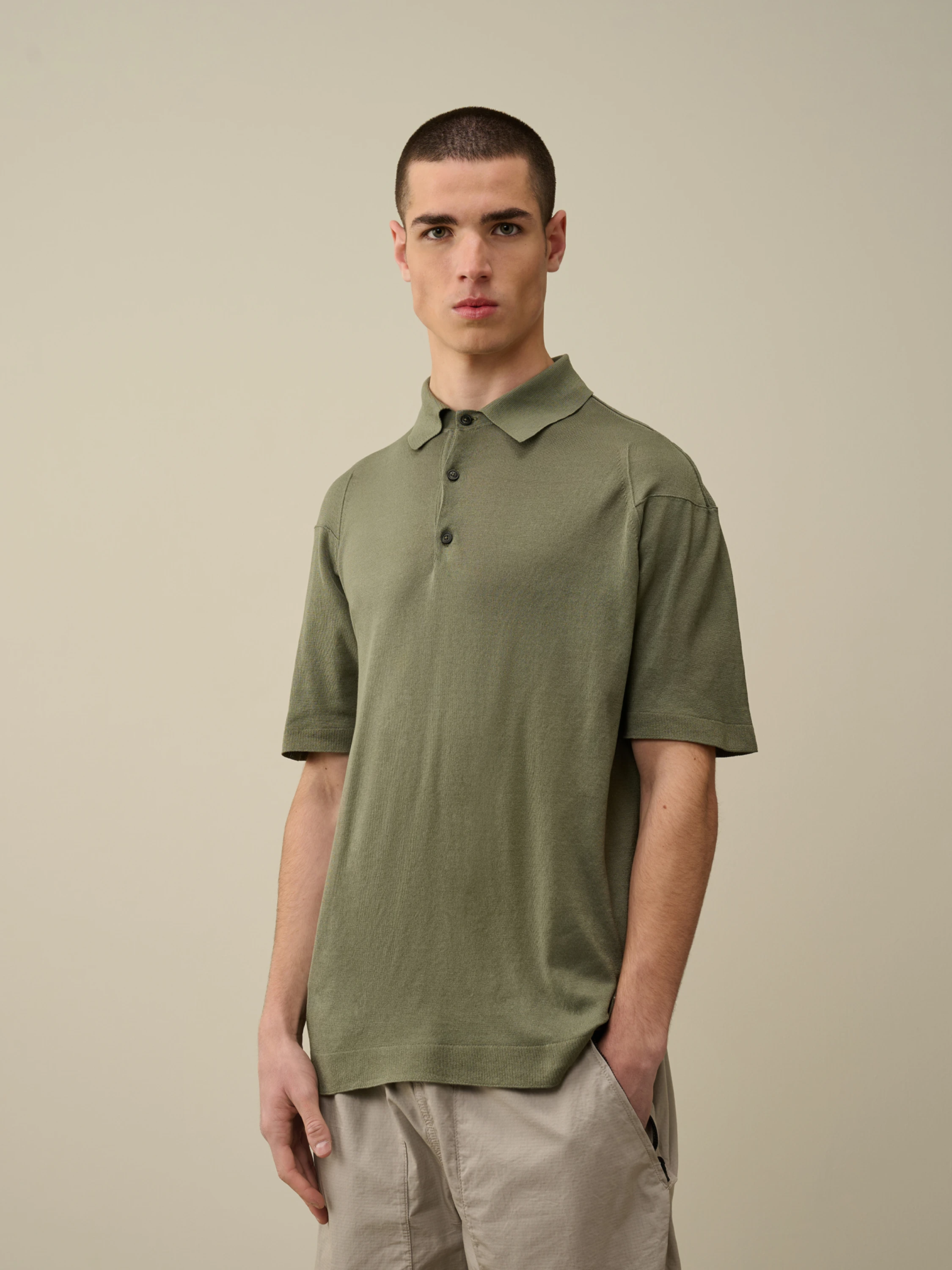 Поло C.P. Company Filo Di Scozia Knitted Agave Green