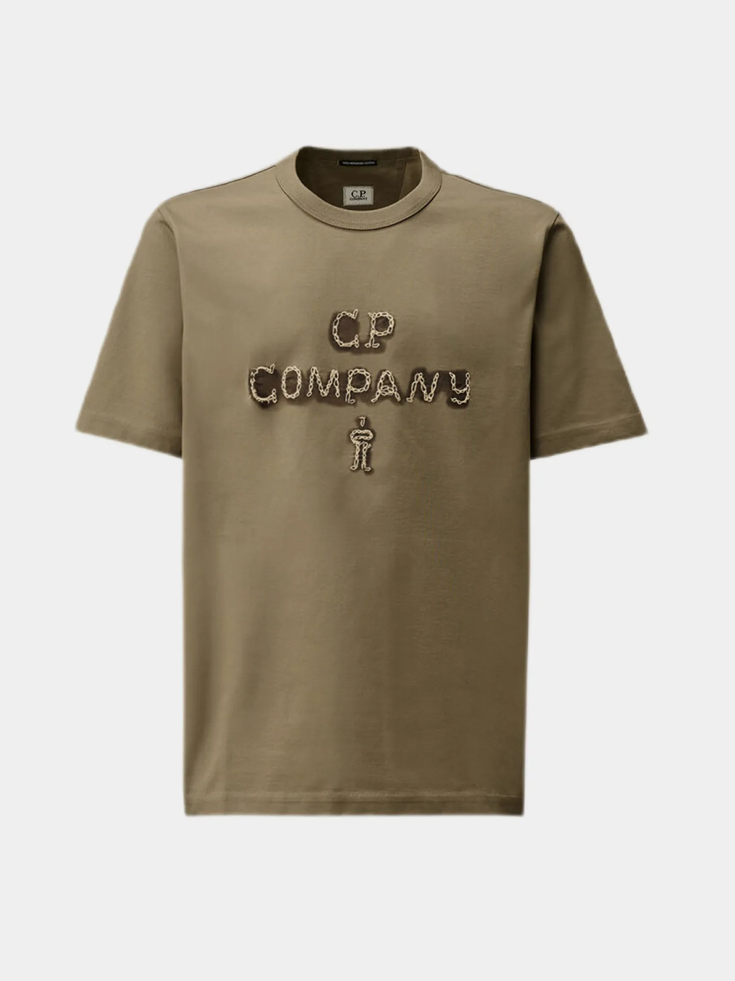 Футболка C.P. Company Mercerized 30/2 Jersey Twisted Logo Fallen Rock