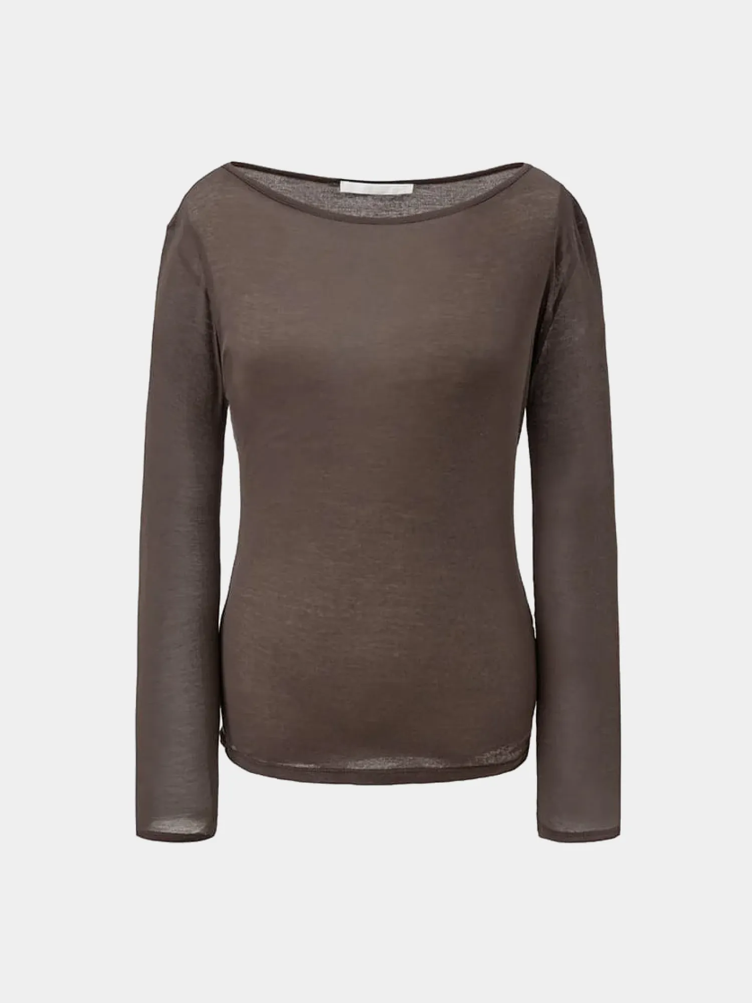 Женский лонгслив AMOMENTO Round T-Shirts Brown
