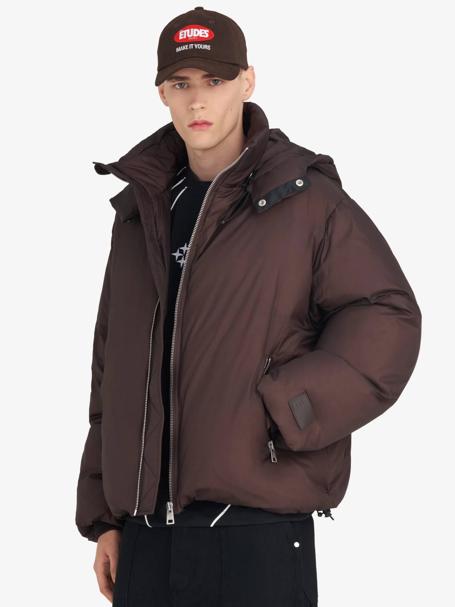 Пуховик Études Boxy Down Jacket Dk Brown