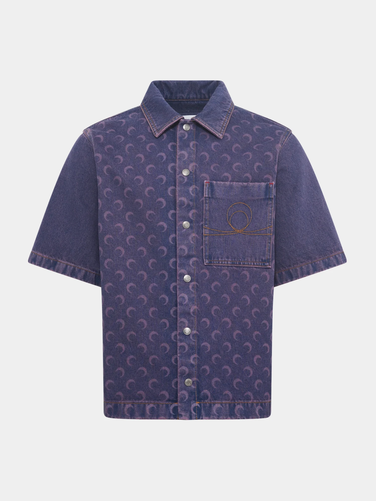 Рубашка Marine Serre Moon Laser Denim Workwear Lavender