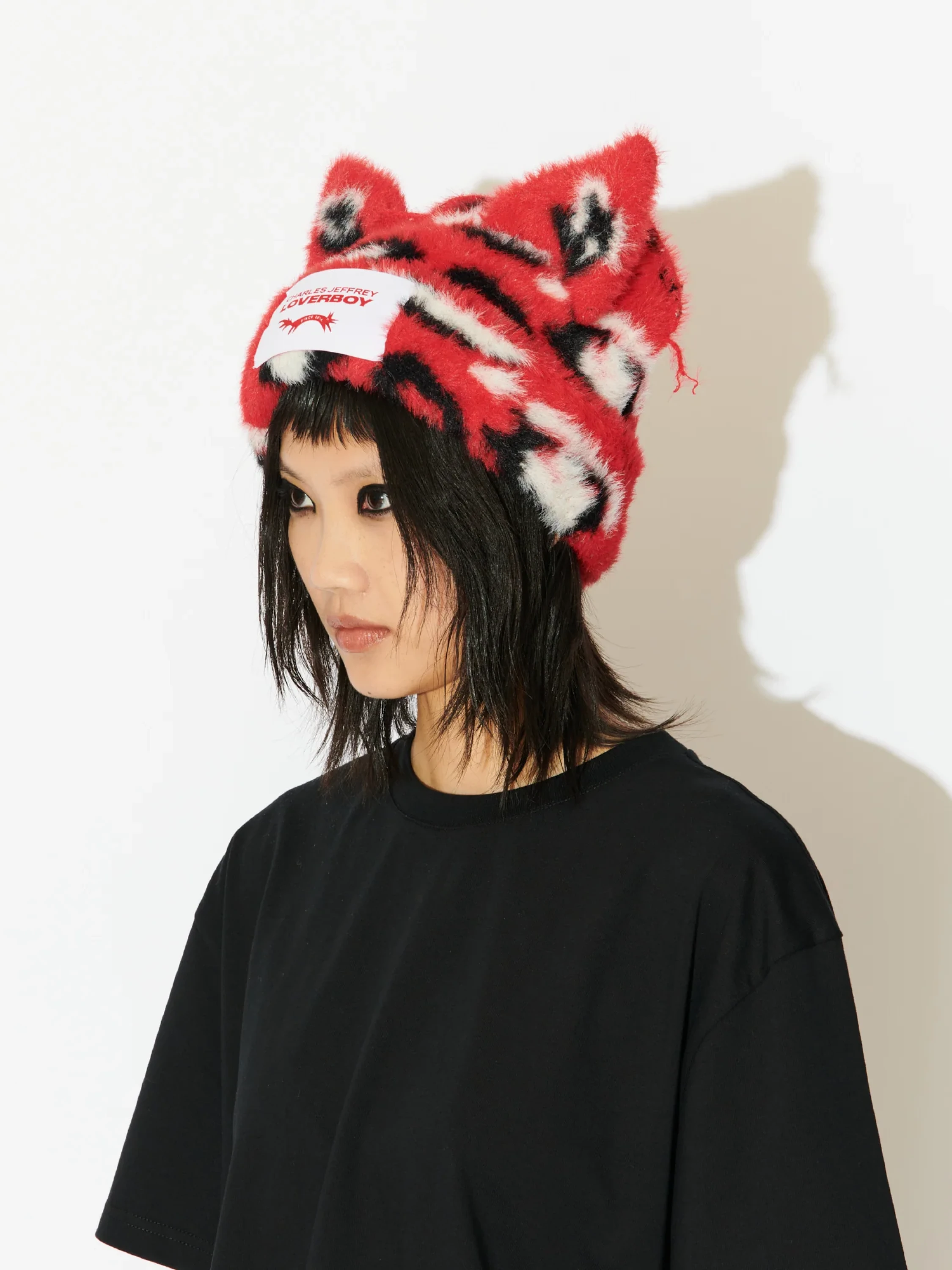 Шапка Charles Jeffrey Loverboy Fluffy Chunky Ears Red