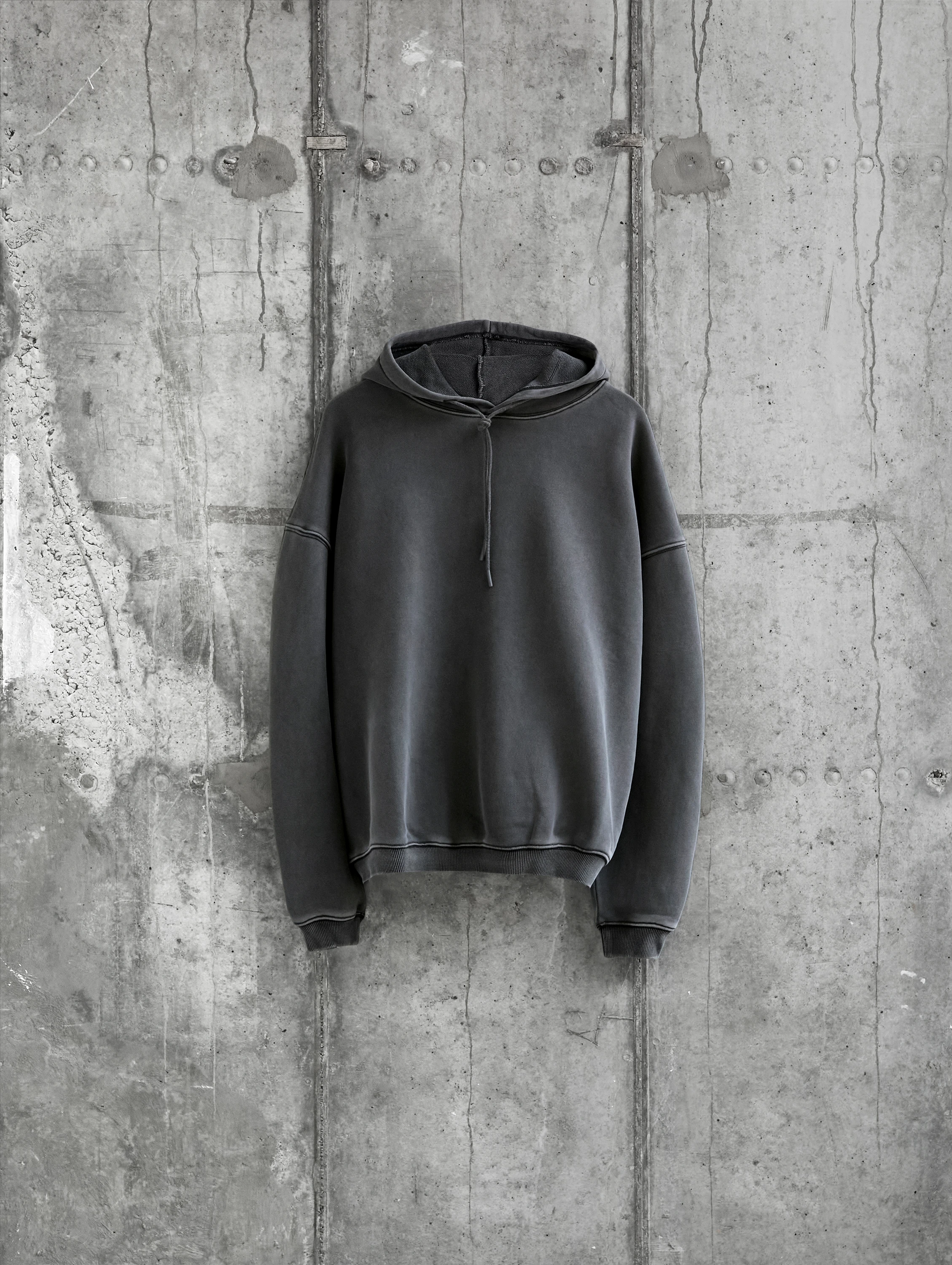 Худи AMOMENTO Garment Dyed Hoodie Charcoal
