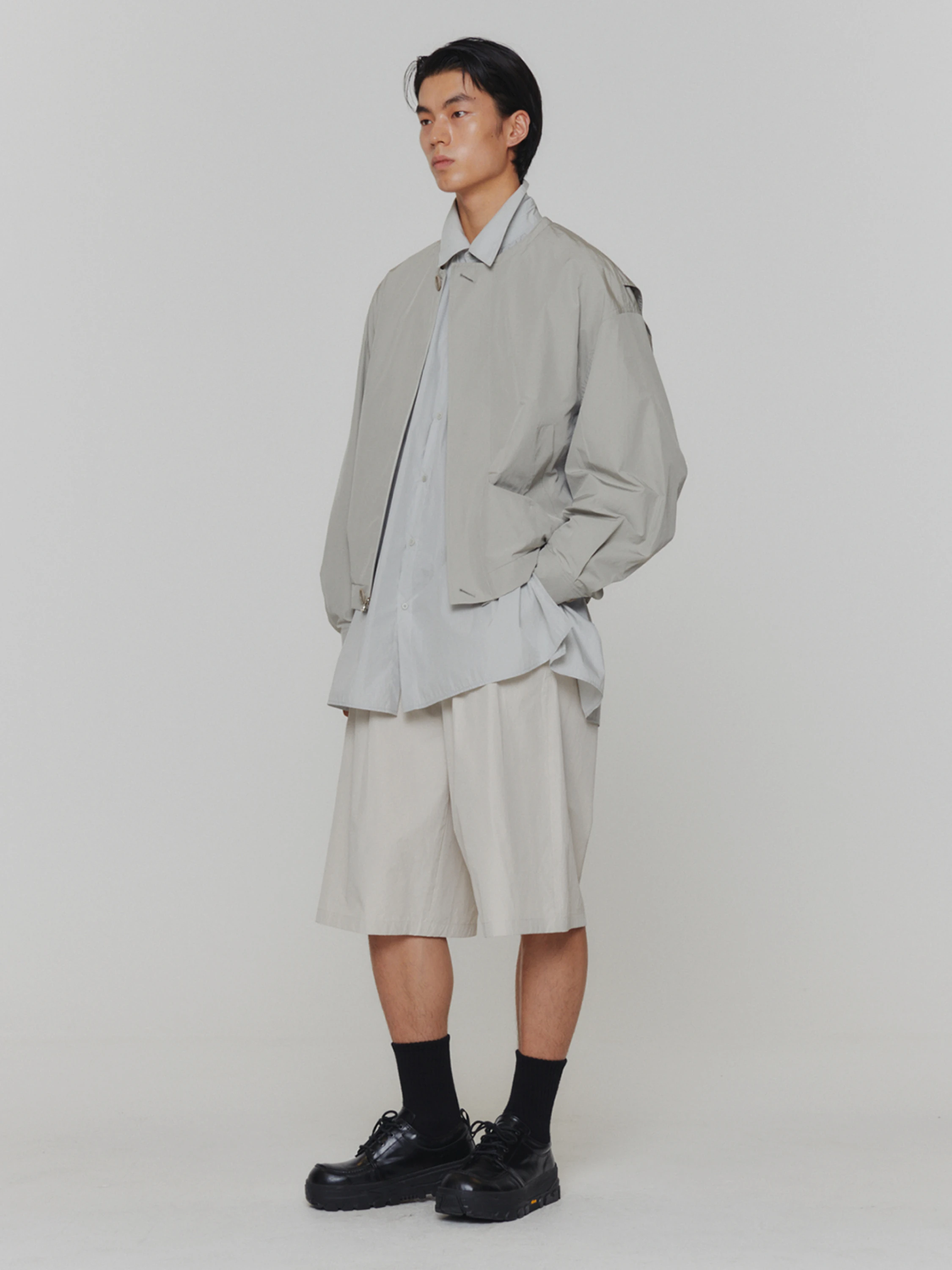 Ветровка AMOMENTO Cotton Nylon Volume Jumper Grey Beige