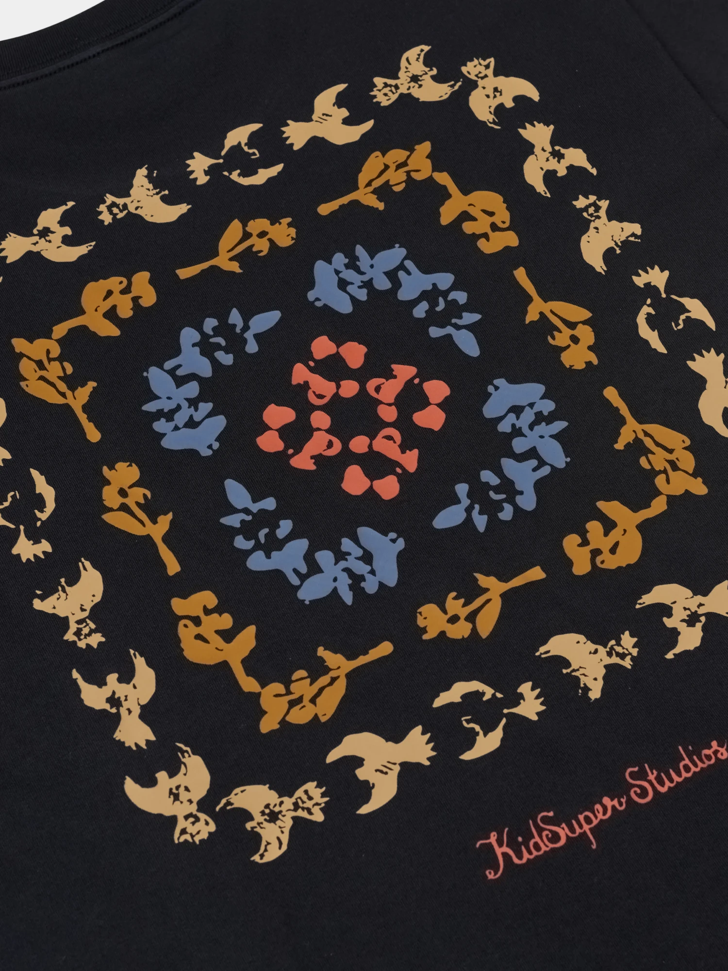 Футболка KidSuper Dove Pattern Tee Washed Black