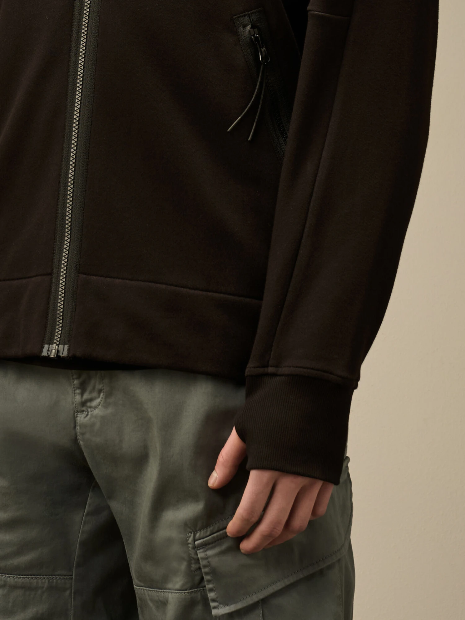Зип-худи C.P. Company Diagonal Raised Fleece Goggle Black