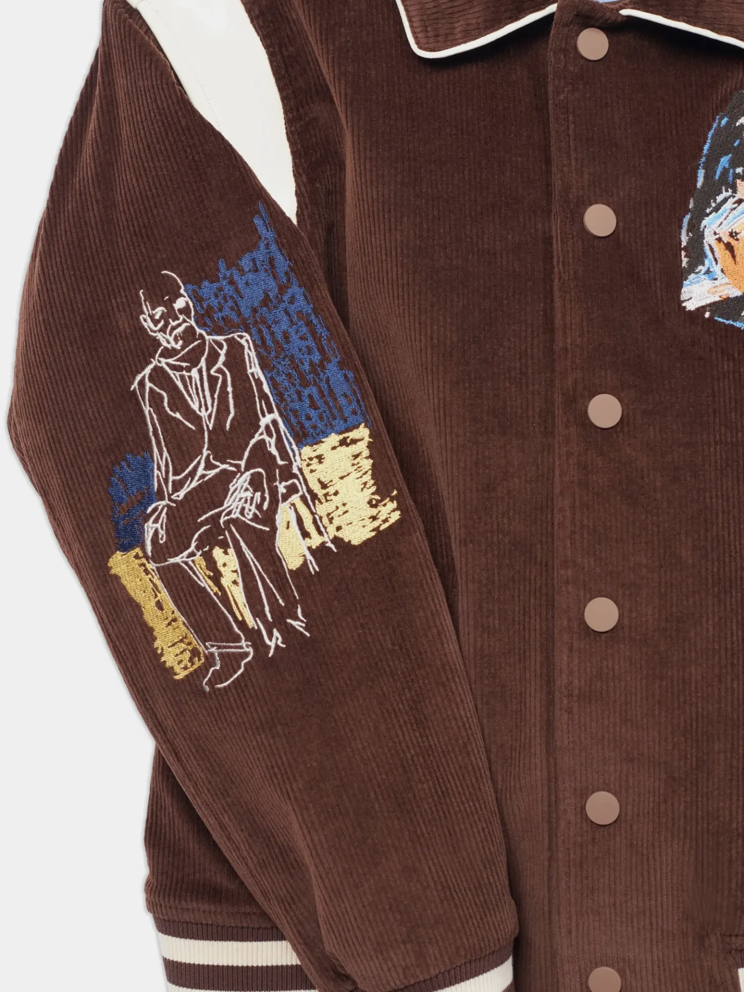 Куртка KidSuper Washed Corduroy Embroidered Faces Brown