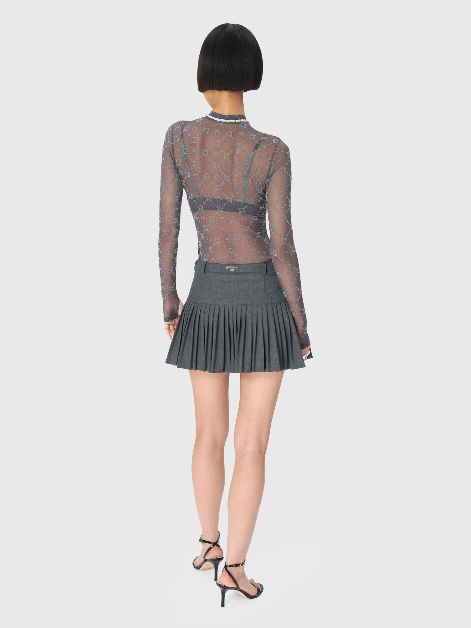 Женский лонгслив Marine Serre Recycled Mesh Second Skin Stone Grey