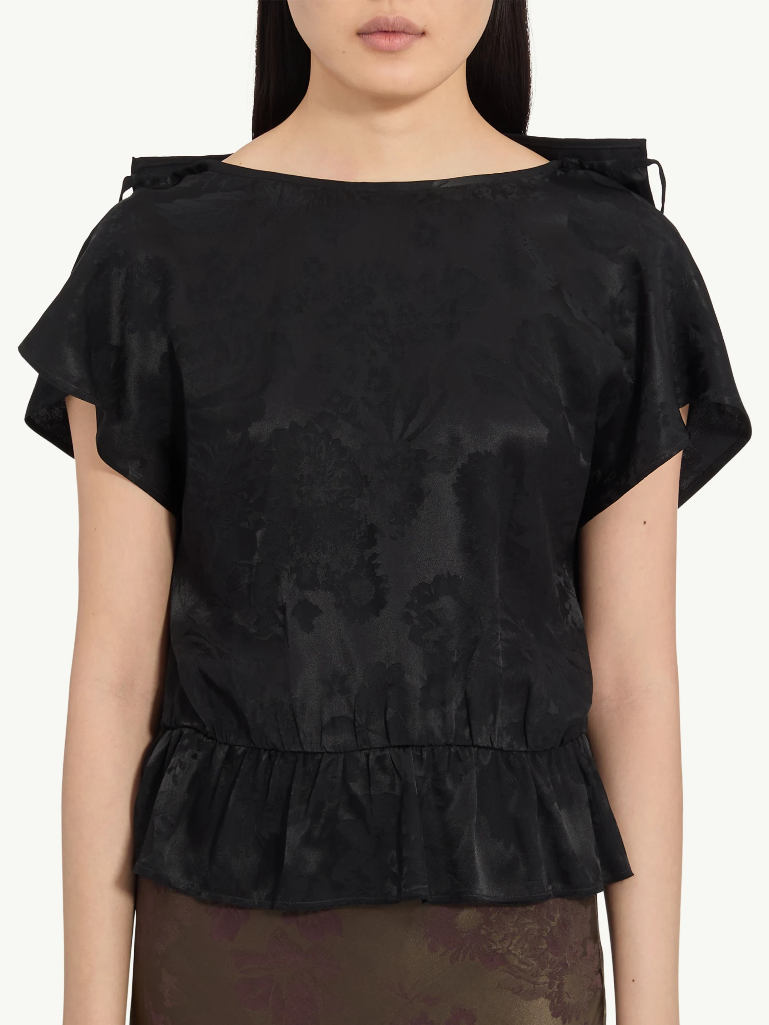 Женский топ MM6 Maison Margiela Jacquard Black