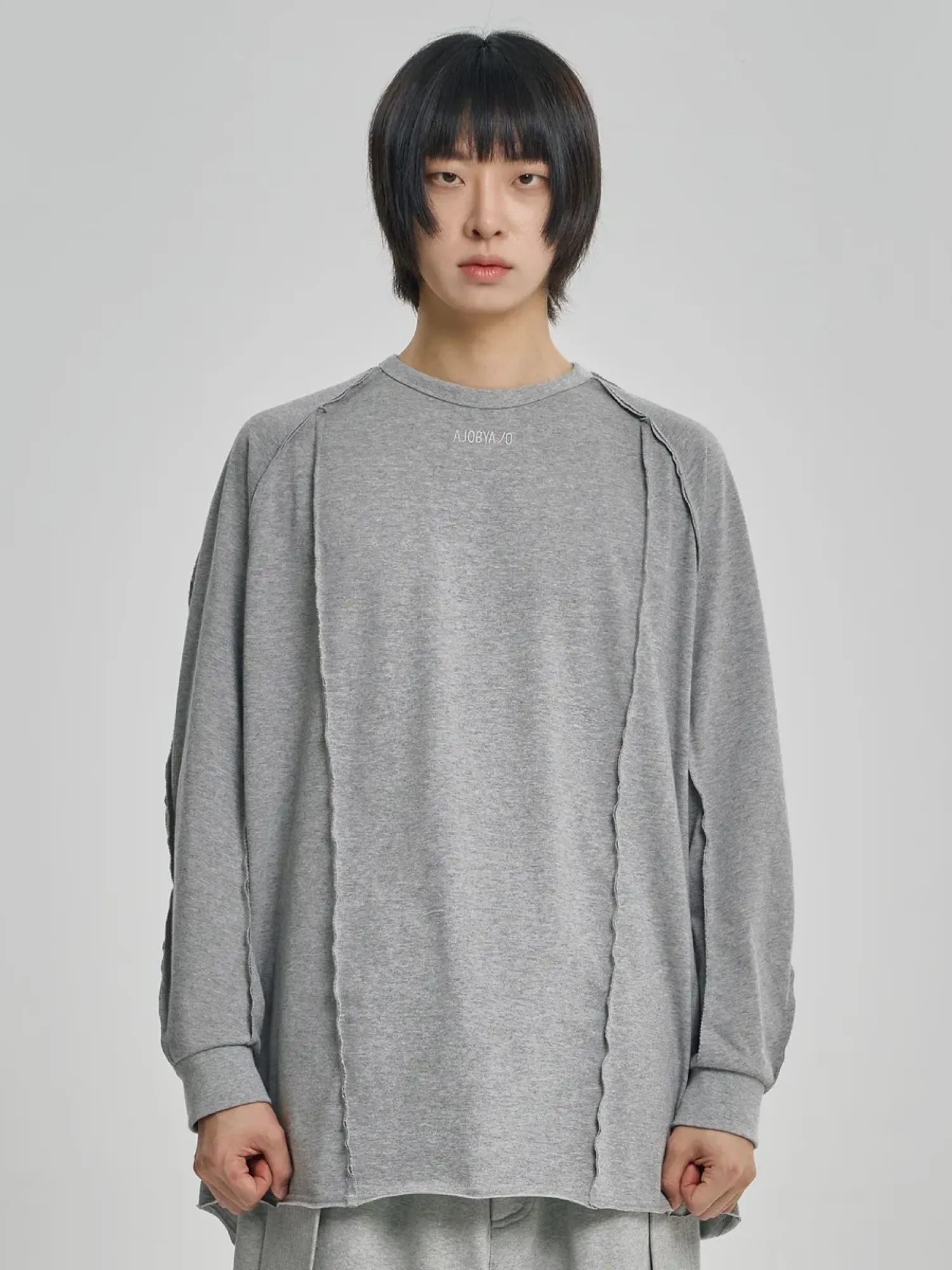 Лонгслив AJOBYAJO Raw Edge Sculpted Melange Grey