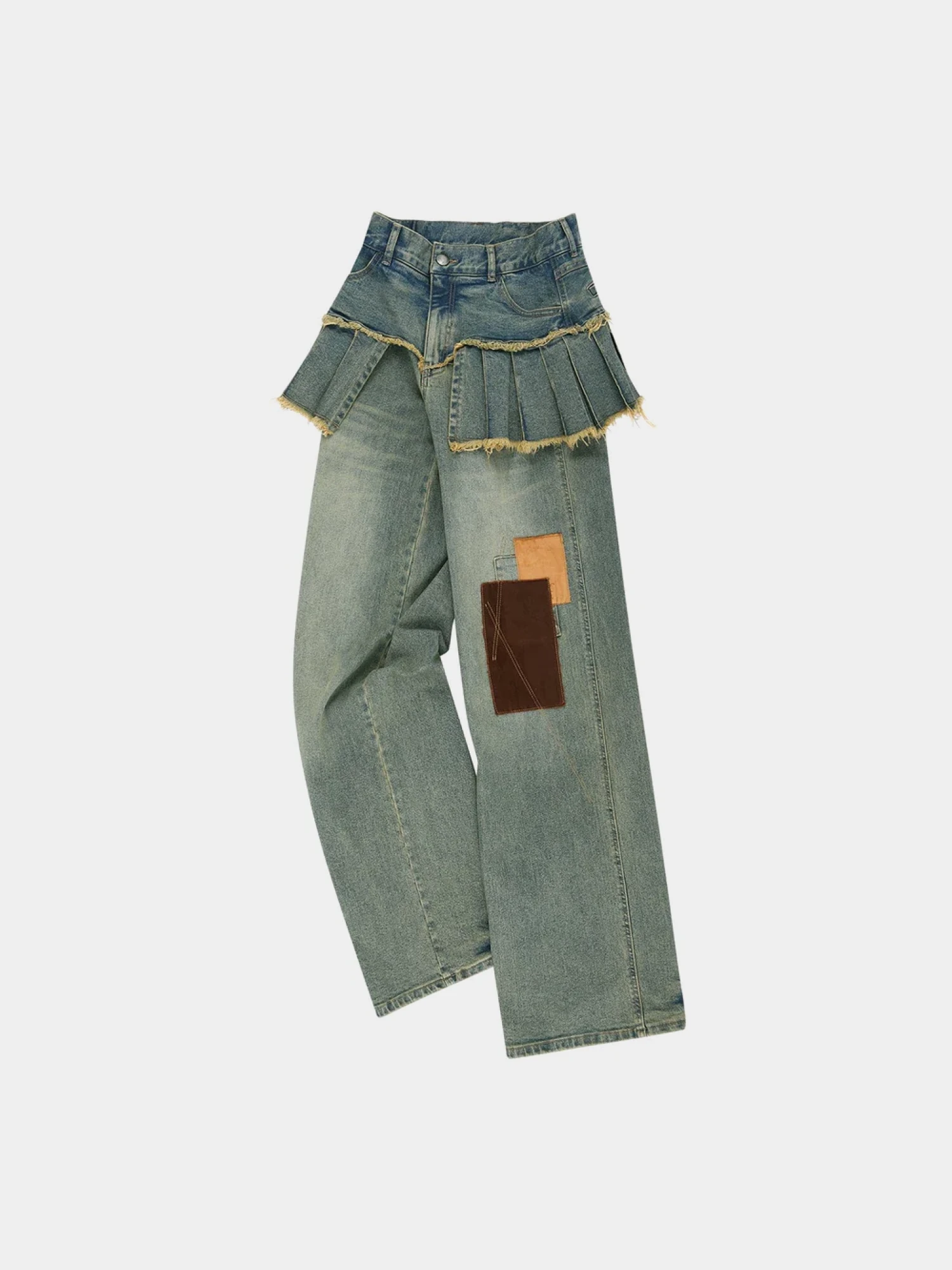 Женские Джинсы Andersson Bell Patchwork Denim Pleats Jeans