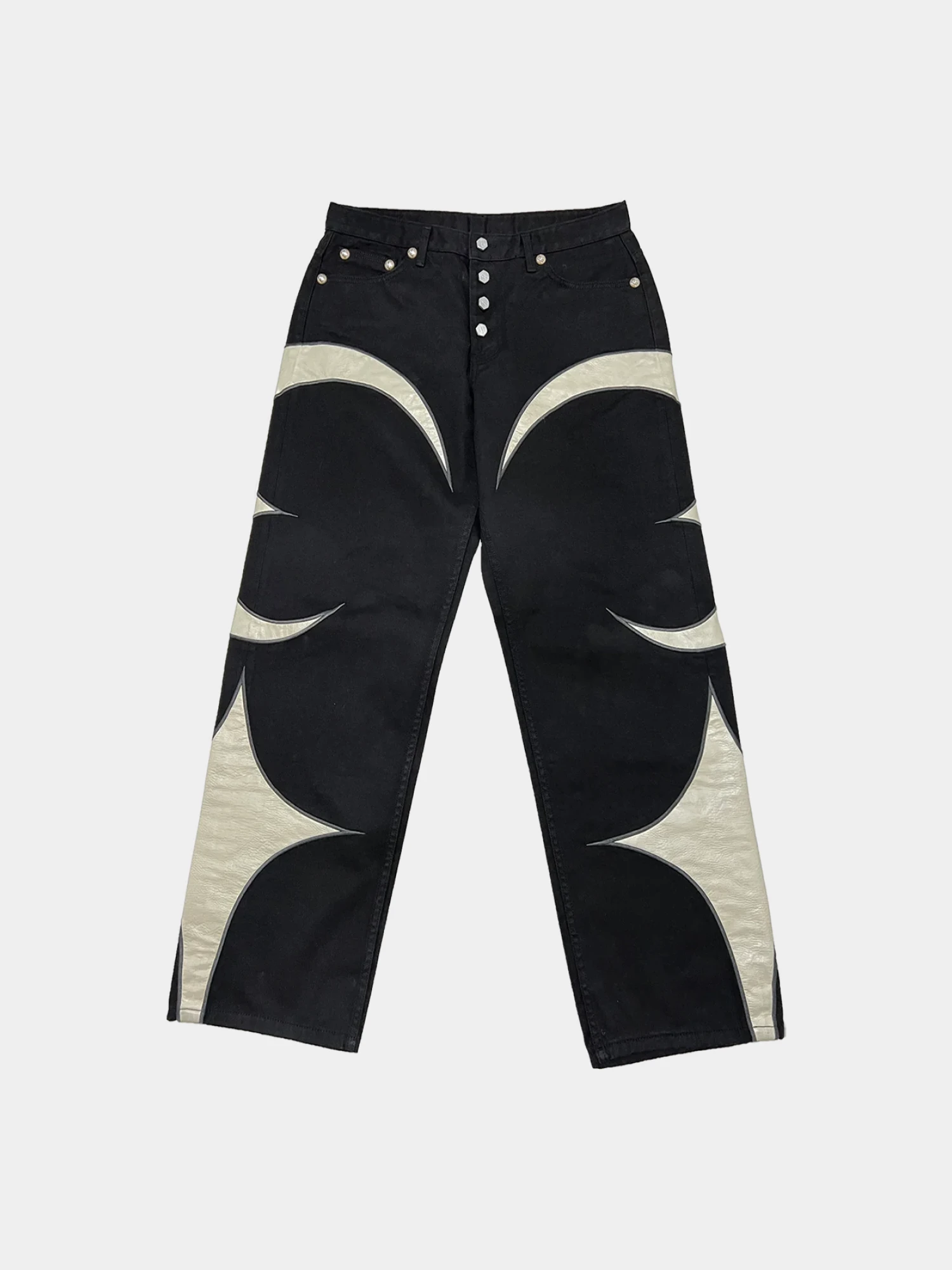 Джинсы Thug Club TC Leather Washing Denim Black White