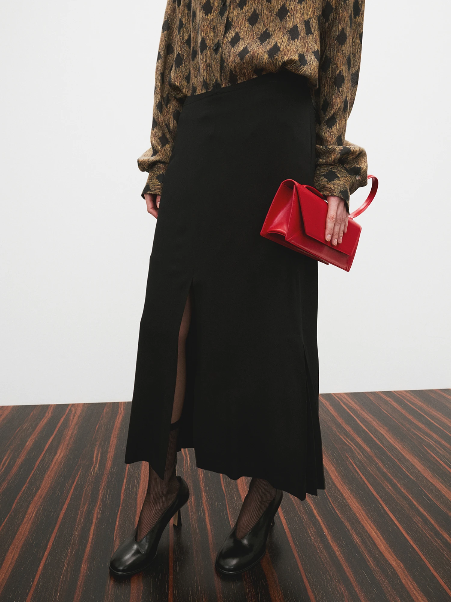 Женская юбка Recto Front Slit Long Black