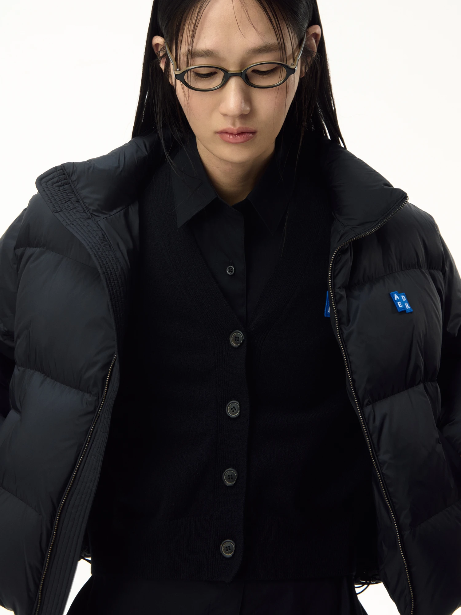 Пуховик ADERERROR Sig BL Tag Puffer Jacket 01
