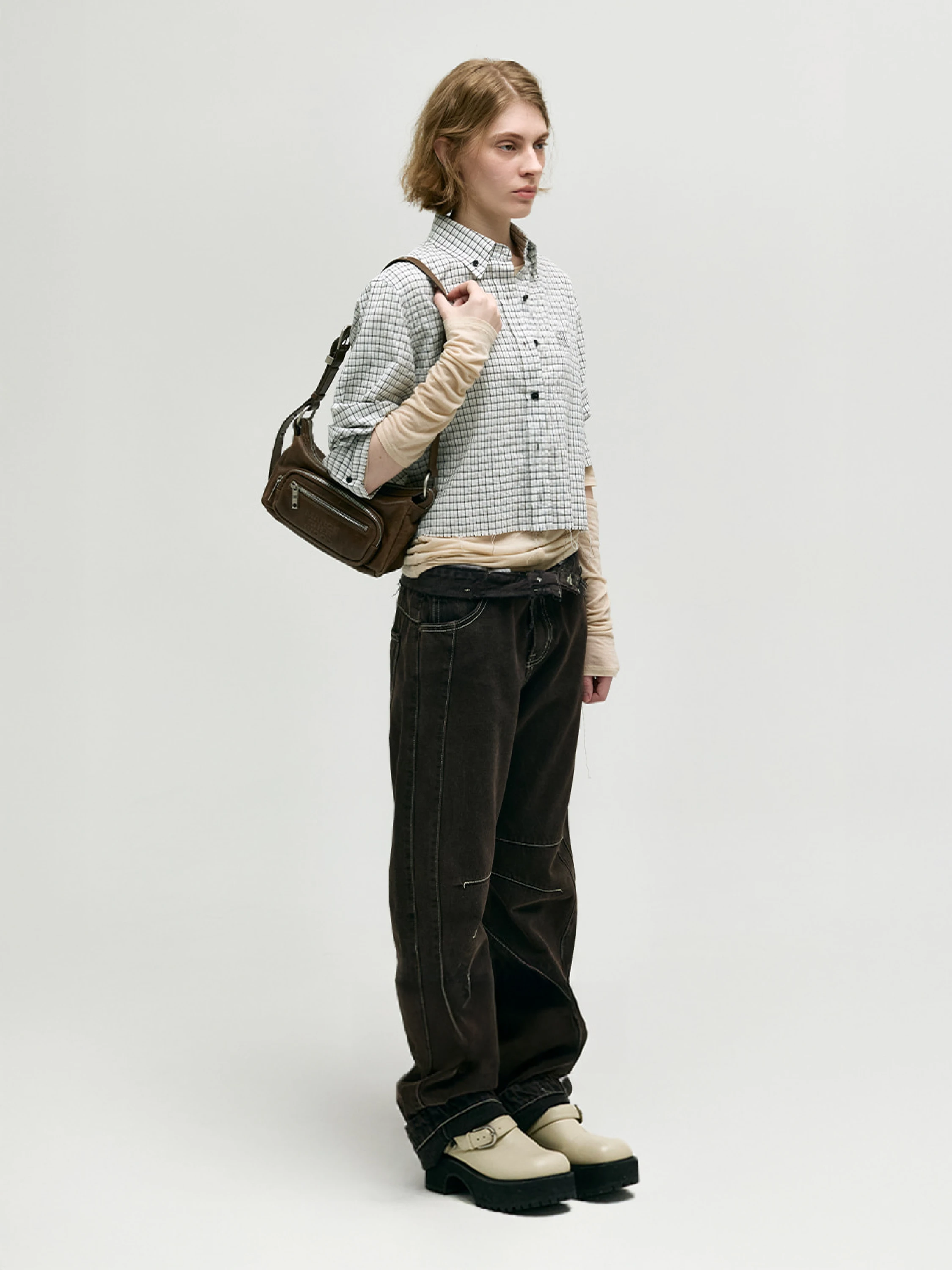 Женская сумка MARGESHERWOOD Outpocket Hobo Mini Washed Brown
