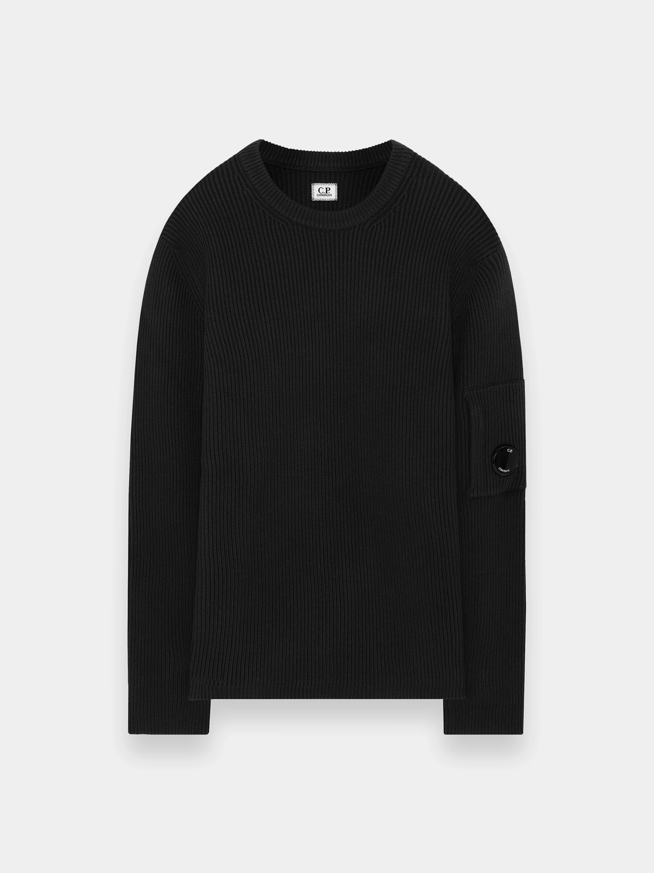 Джемпер C.P. Company Full Rib Crew Neck Knit Black Sand