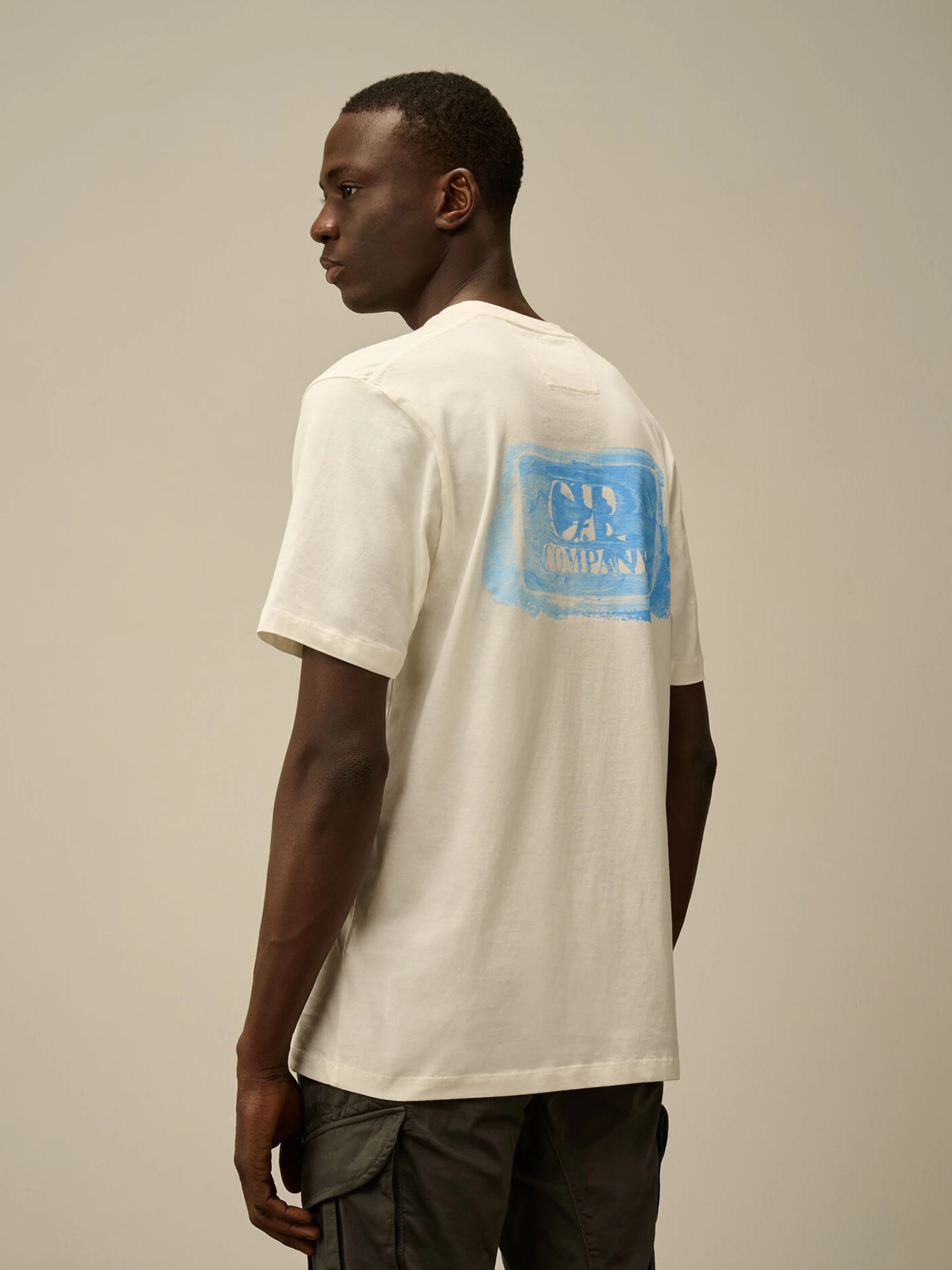 Футболка C.P. Company 30/1 Jersey Graphic Logo Gauze White