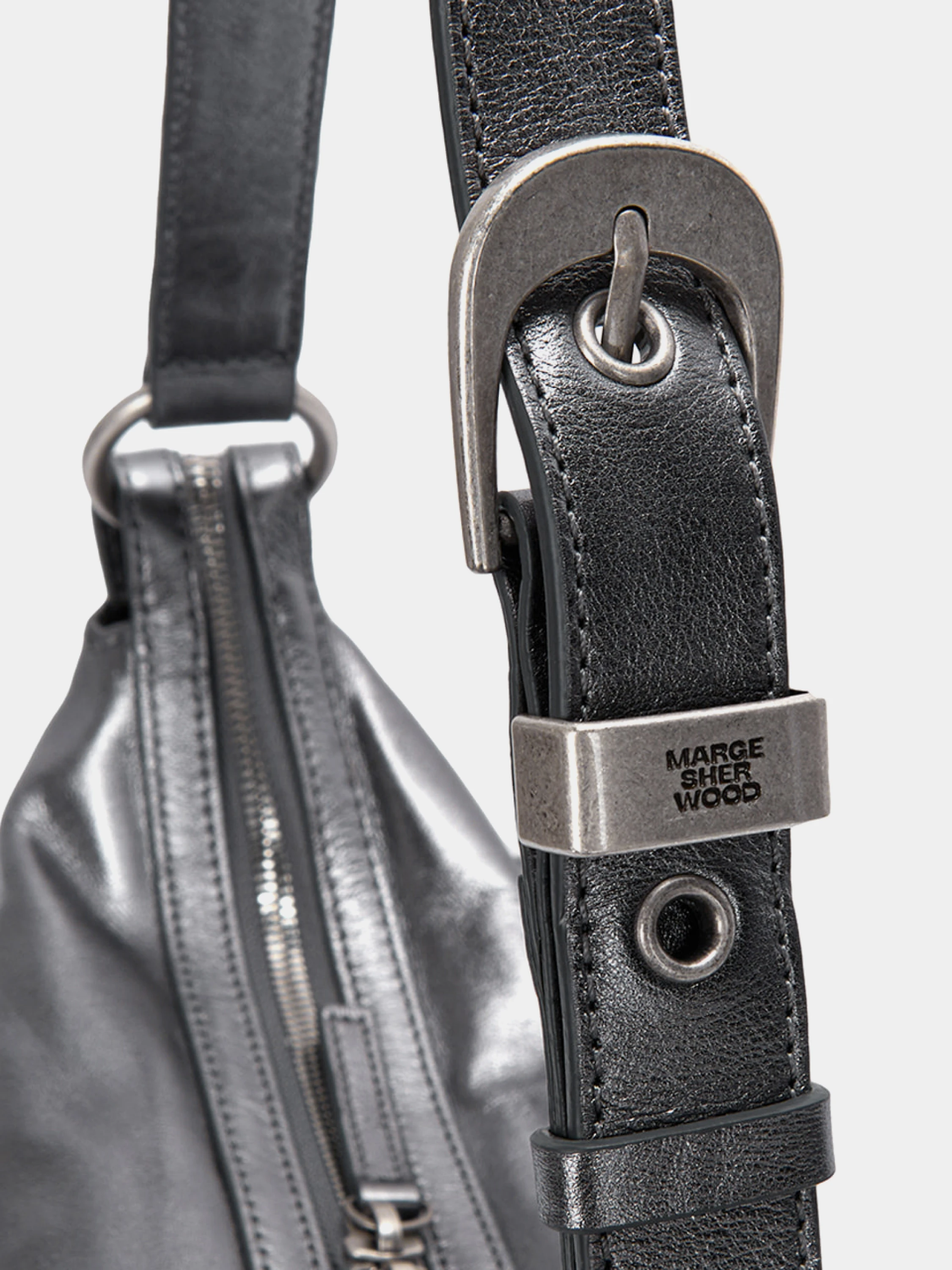 Сумка MARGESHERWOOD Outpocket Hobo Metallic Grey