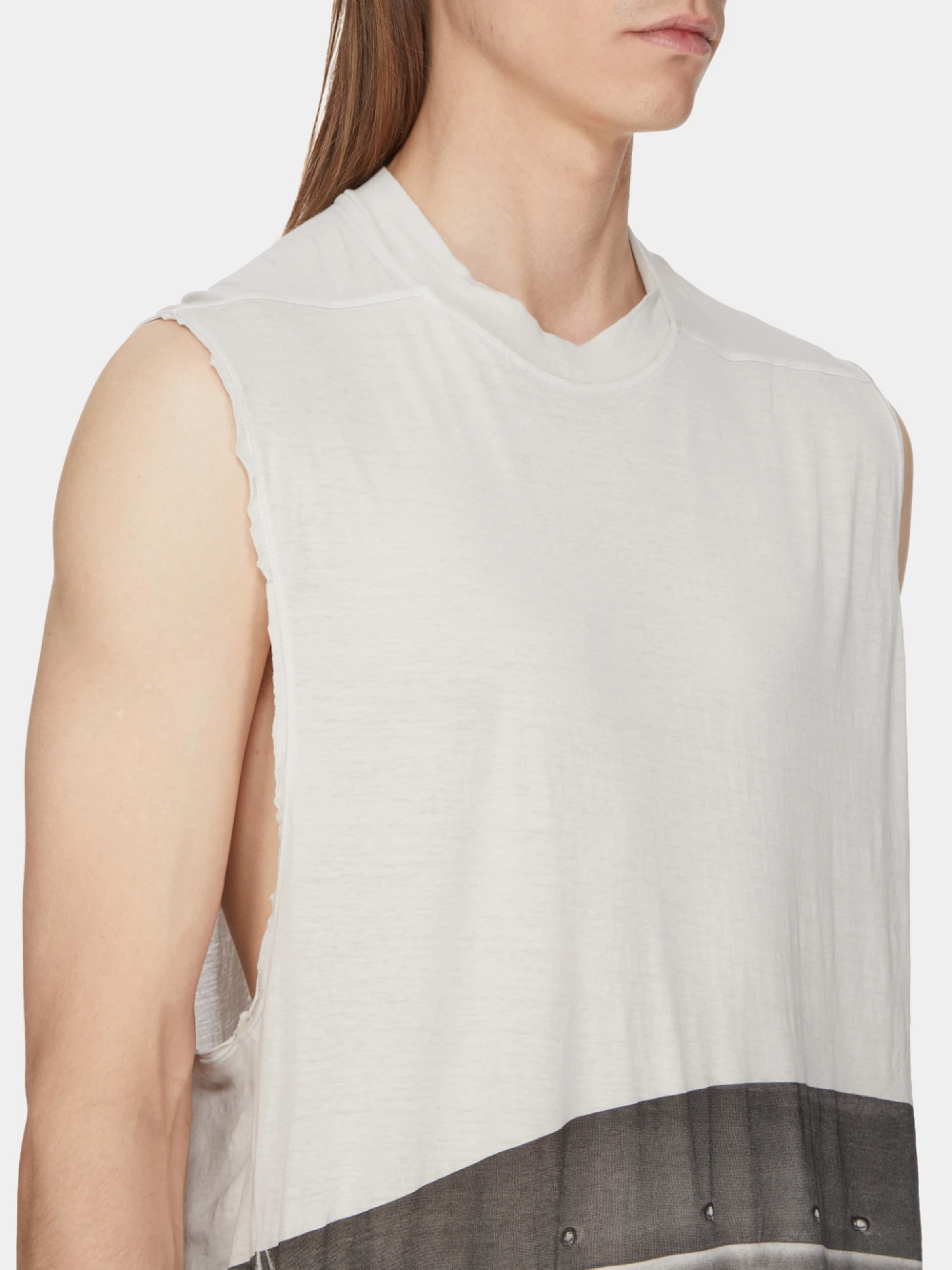 Майка Rick Owens Knit Top Rick S Jumbo SL T Milk Wash/Black
