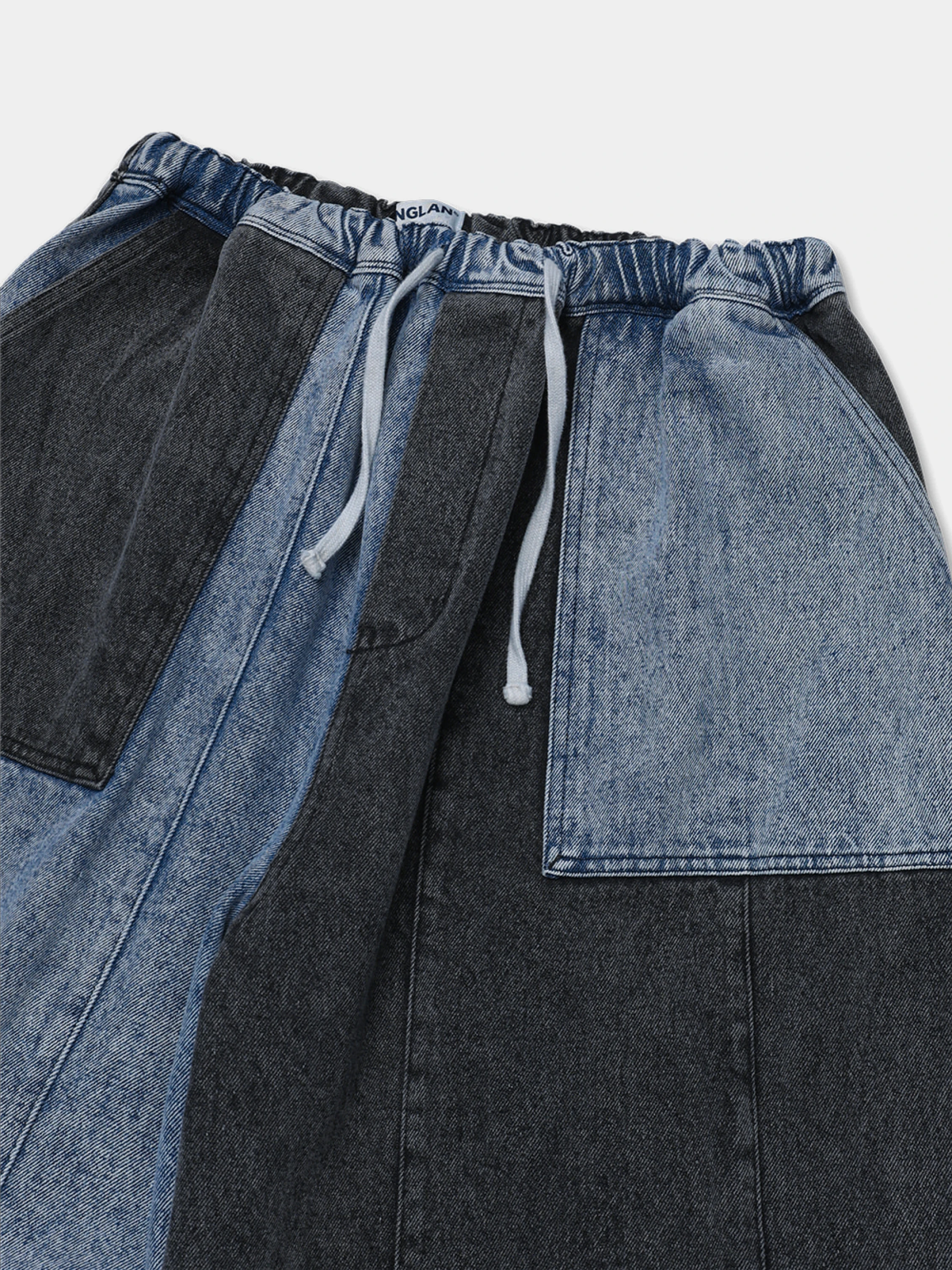 Брюки ANGLAN Denim Mix Fatigue Balloon Pants Blue & Grey
