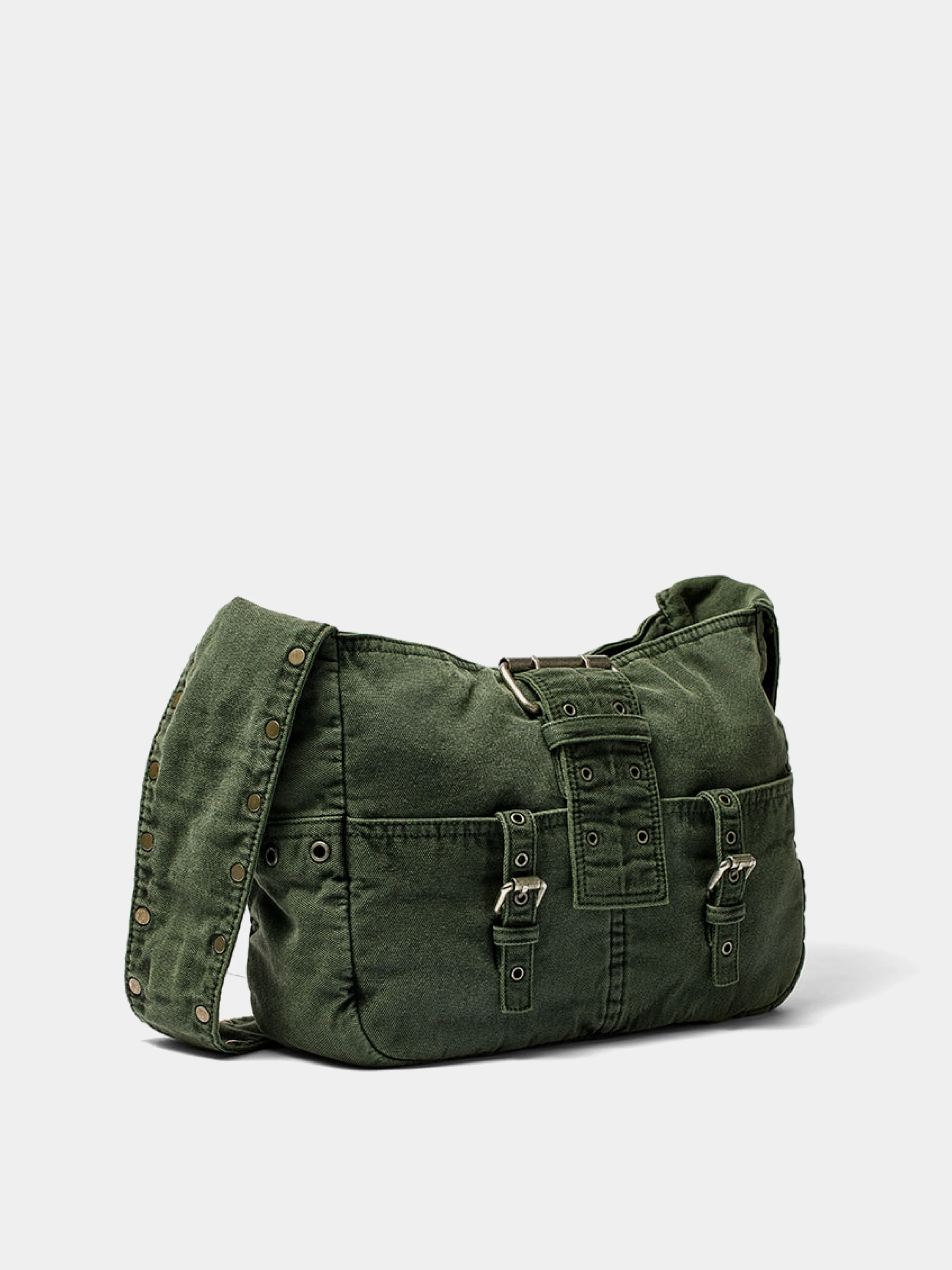 Сумка OPEN YY Stud Messenger Bag Khaki