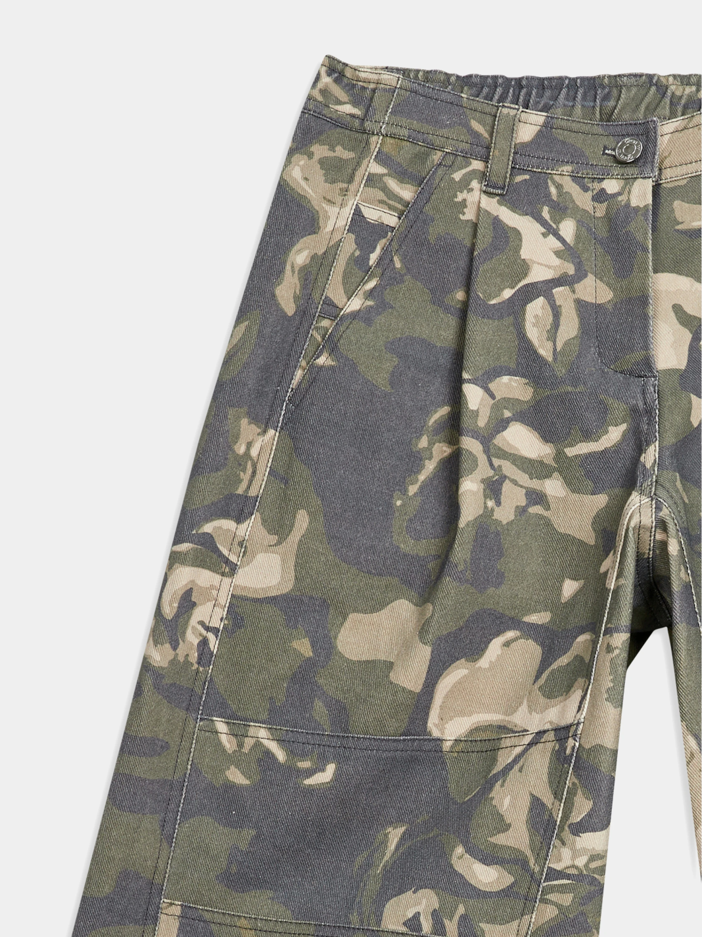 Шорты OPEN YY Camo Cargo Midi Shorts Khaki