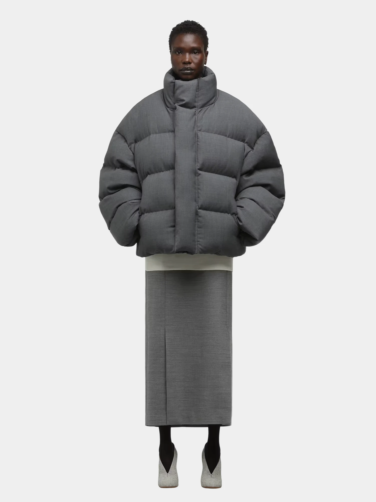 Пуховик entire studios Mml Suiting Grey