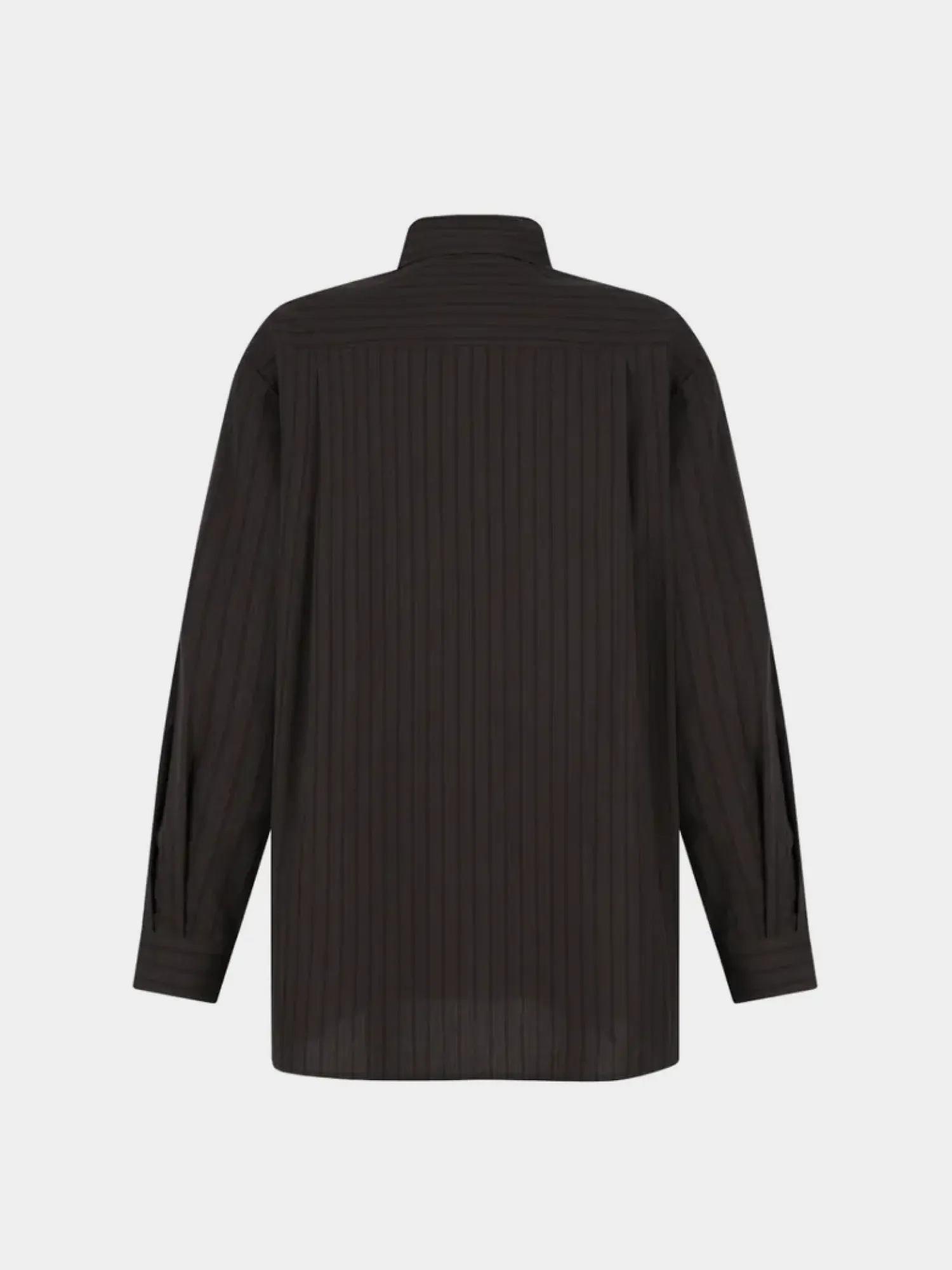 Рубашка AMOMENTO Stripe Square Pocket Oversized Brown