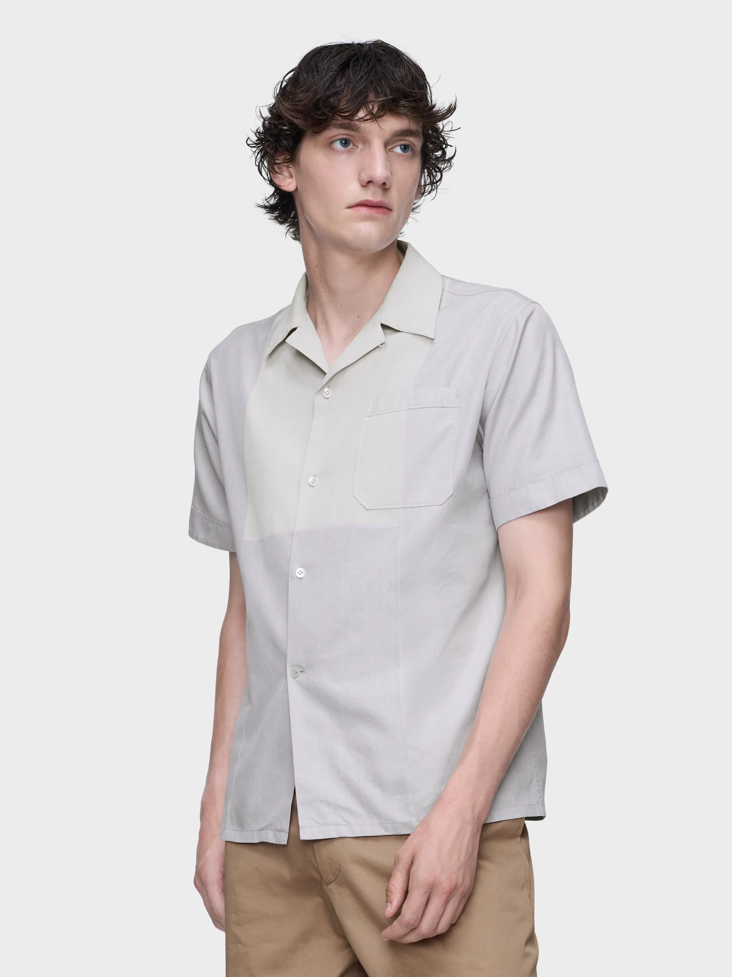 Рубашка Maison Margiela Panelled Short-Sleeved Pearl Grey