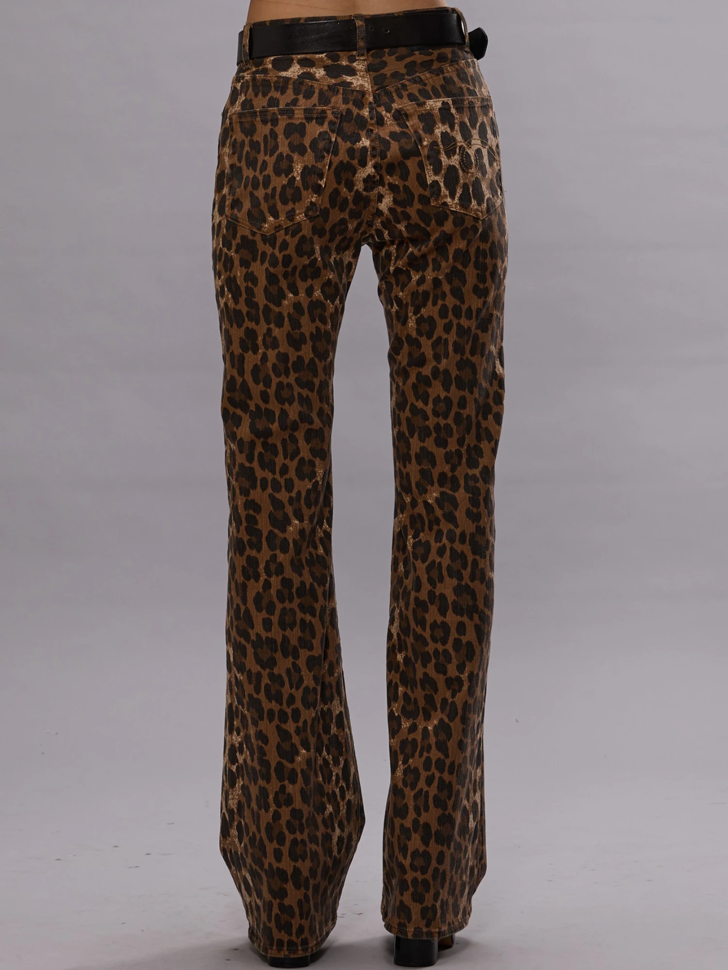 Женские Джинсы R13 Jane Stone Washed Leopard