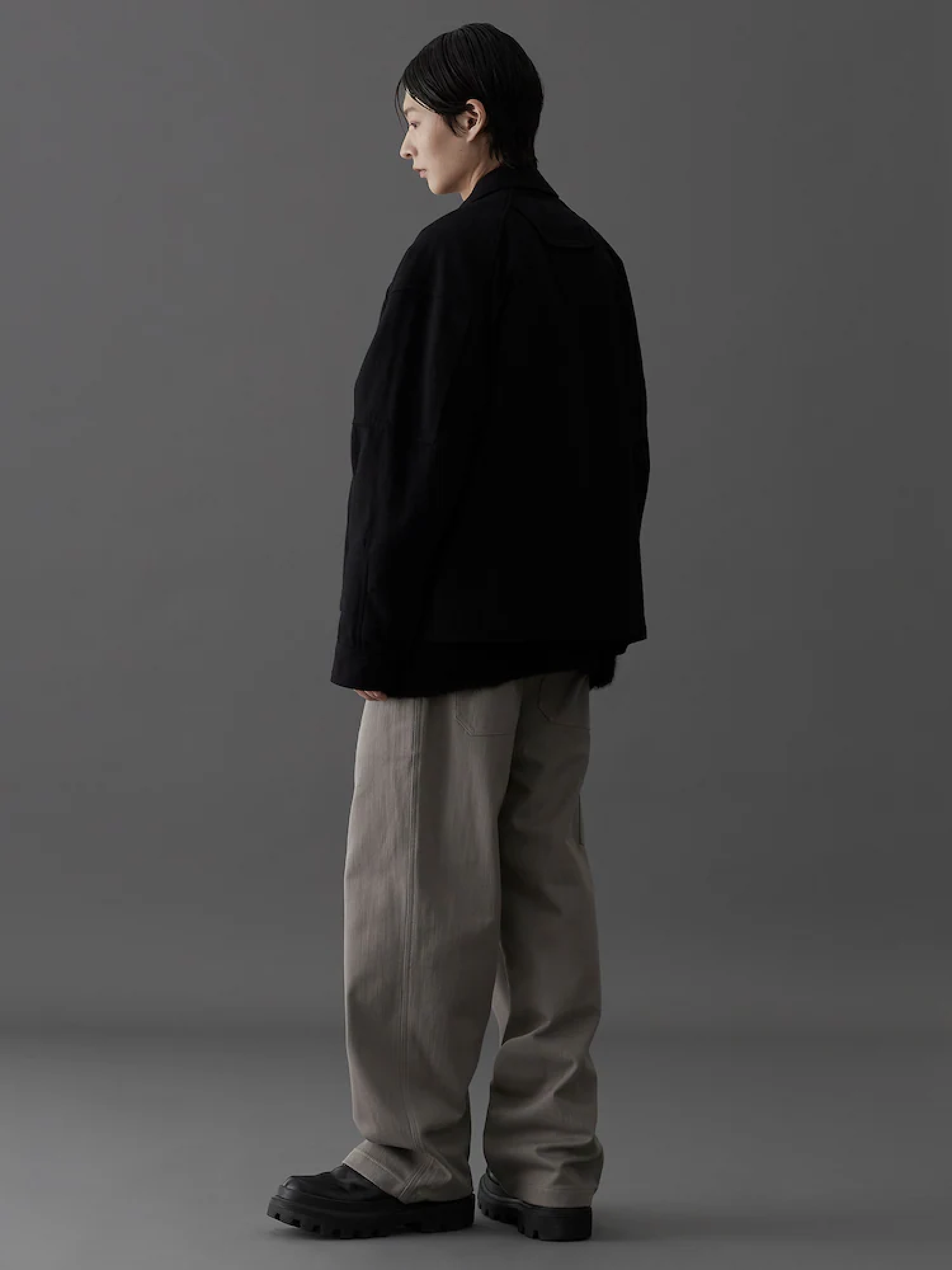 Куртка JUUN.J Wool-Cotton Blended Collared Black