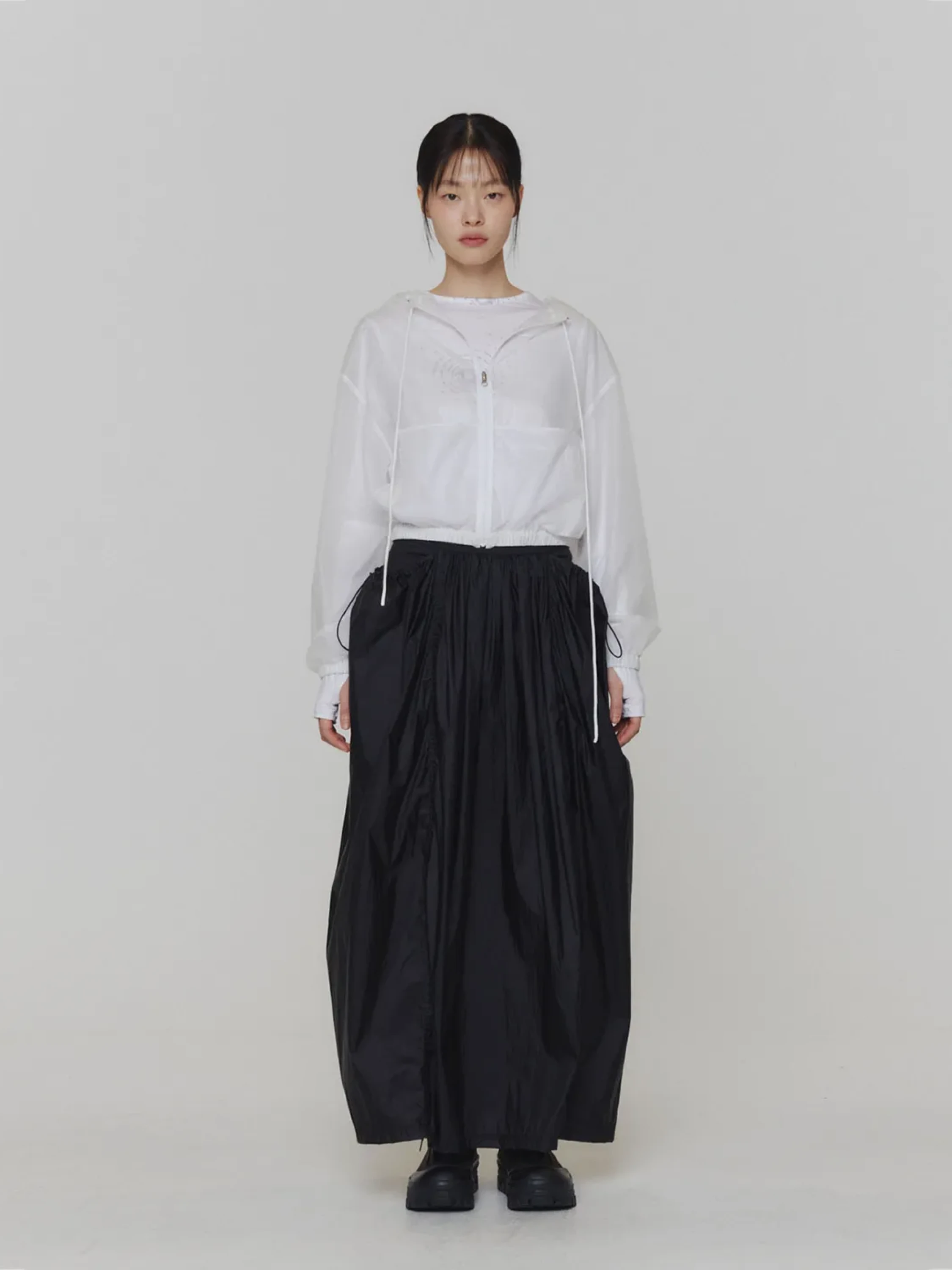 Женская юбка AMOMENTO Layered Shirring Skirt Black