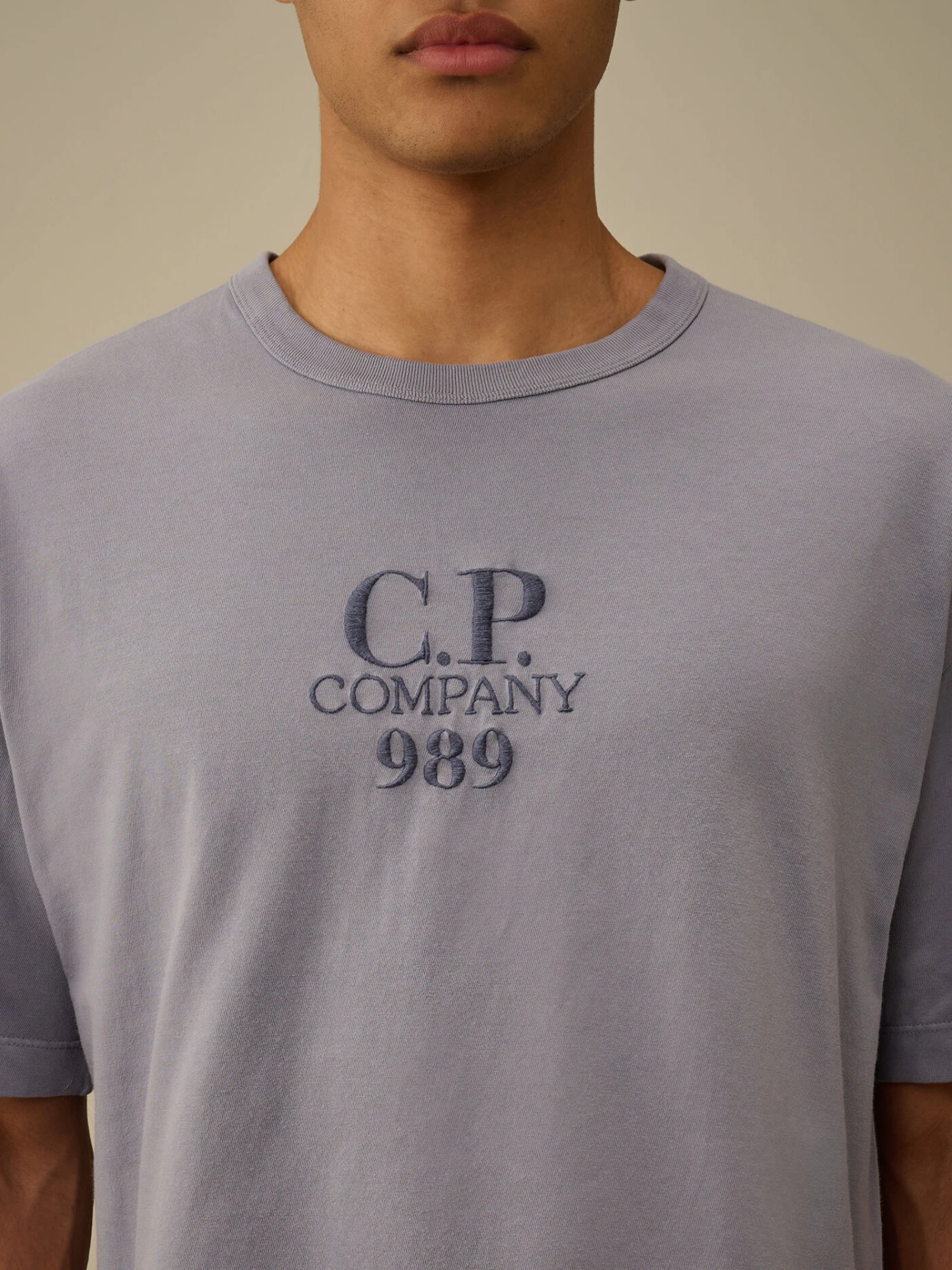 Футболка C.P. Company 20/1 Jersey Boxy Logo Lavander Violet