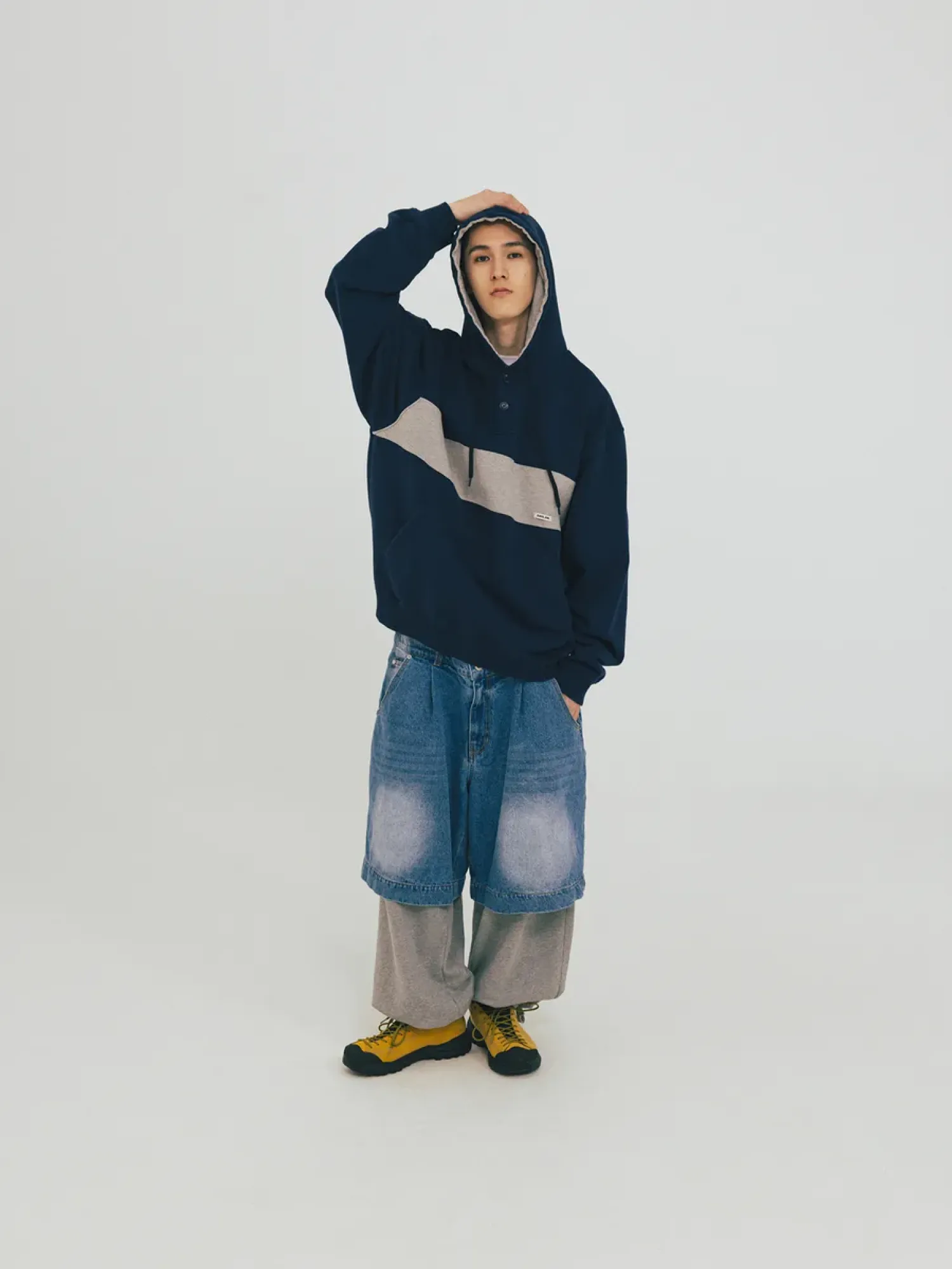 Худи ANGLAN Horizon Double Color Hoodie Navy