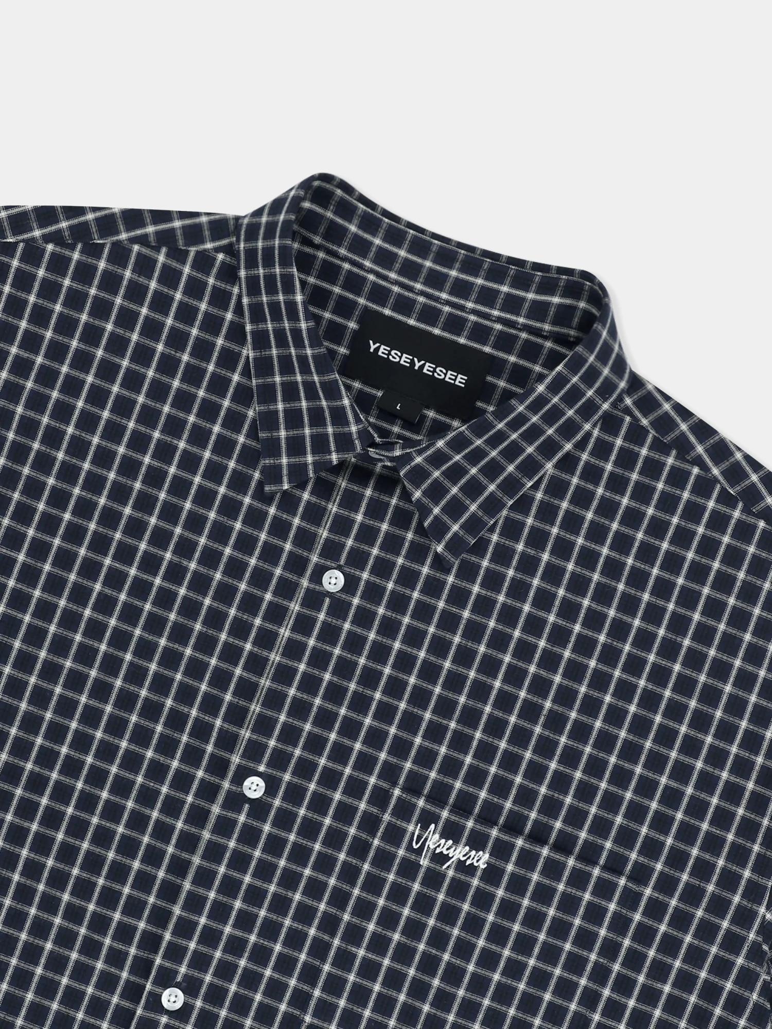 Рубашка YESEYESEE SN-Logo Short Sleeve Check Navy