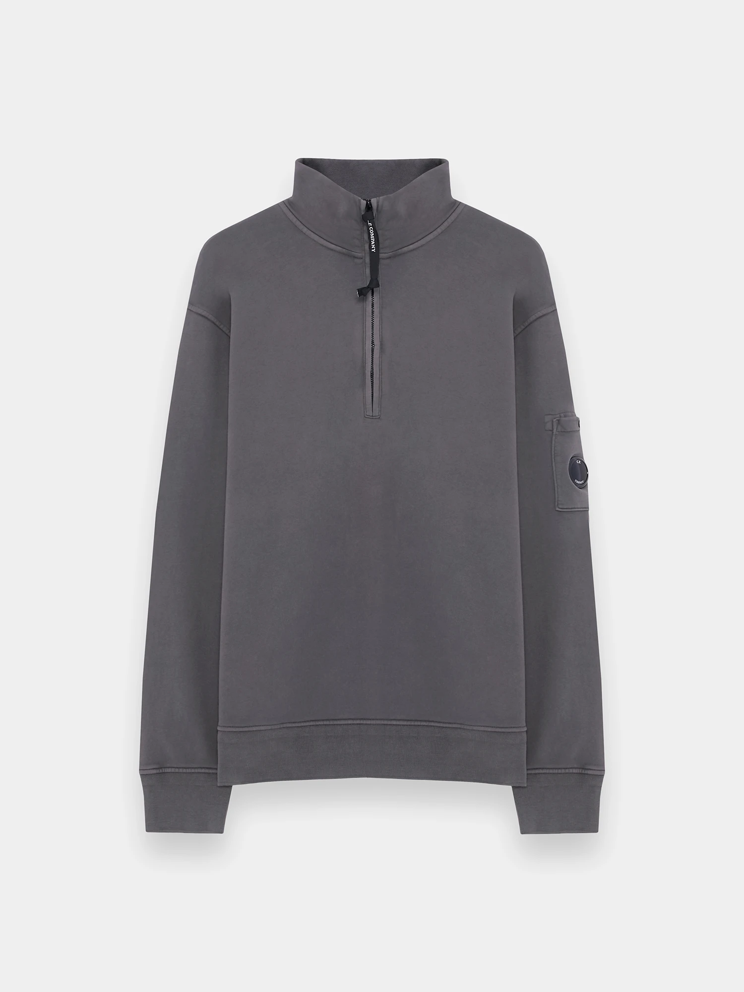 Халф-зип C.P. Company Cotton Diagonal Fleece Smoked Pearl